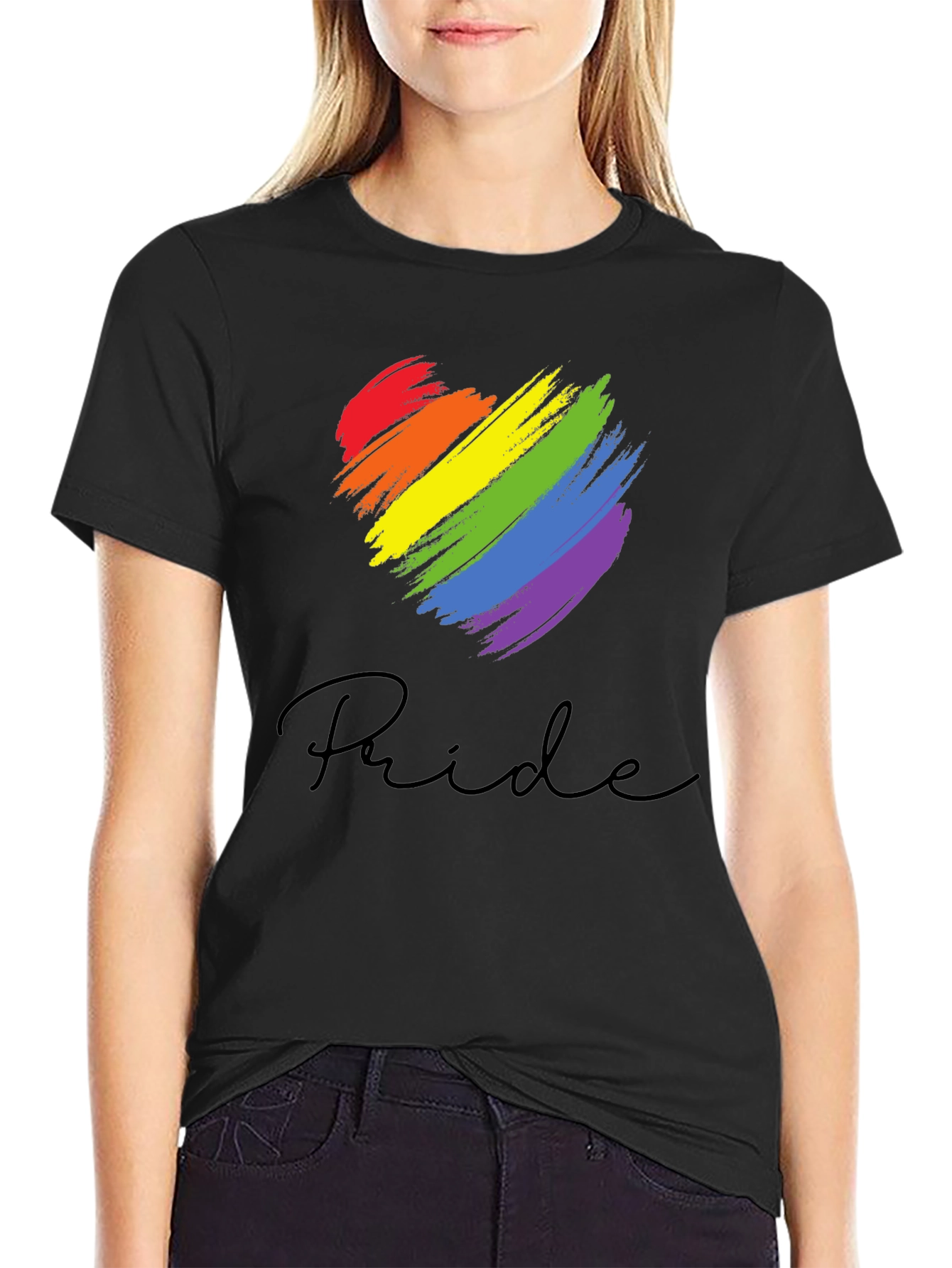 Pride Heart T-Shirt - Rainbow Graphic Tee