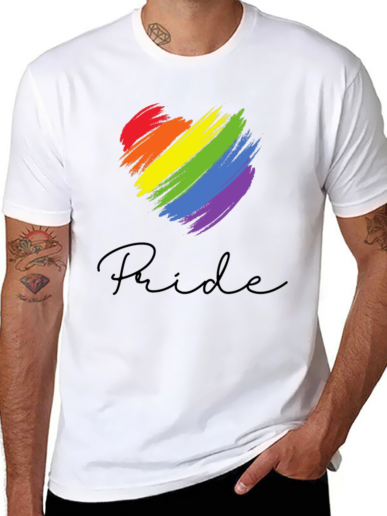Pride Heart T-Shirt - Rainbow Graphic Tee