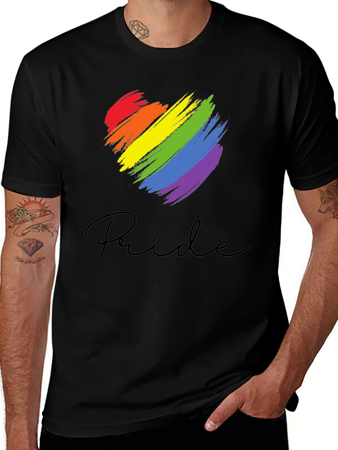 Pride Heart T-Shirt - Rainbow Graphic Tee