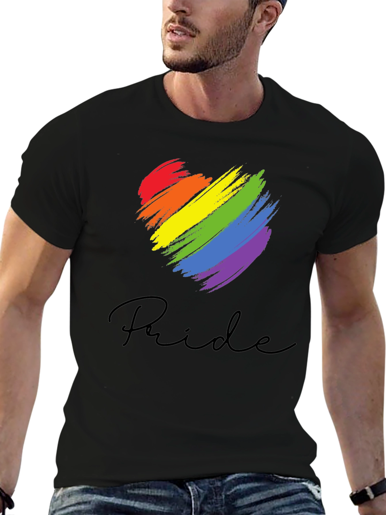 Pride Heart T-Shirt - Rainbow Graphic Tee