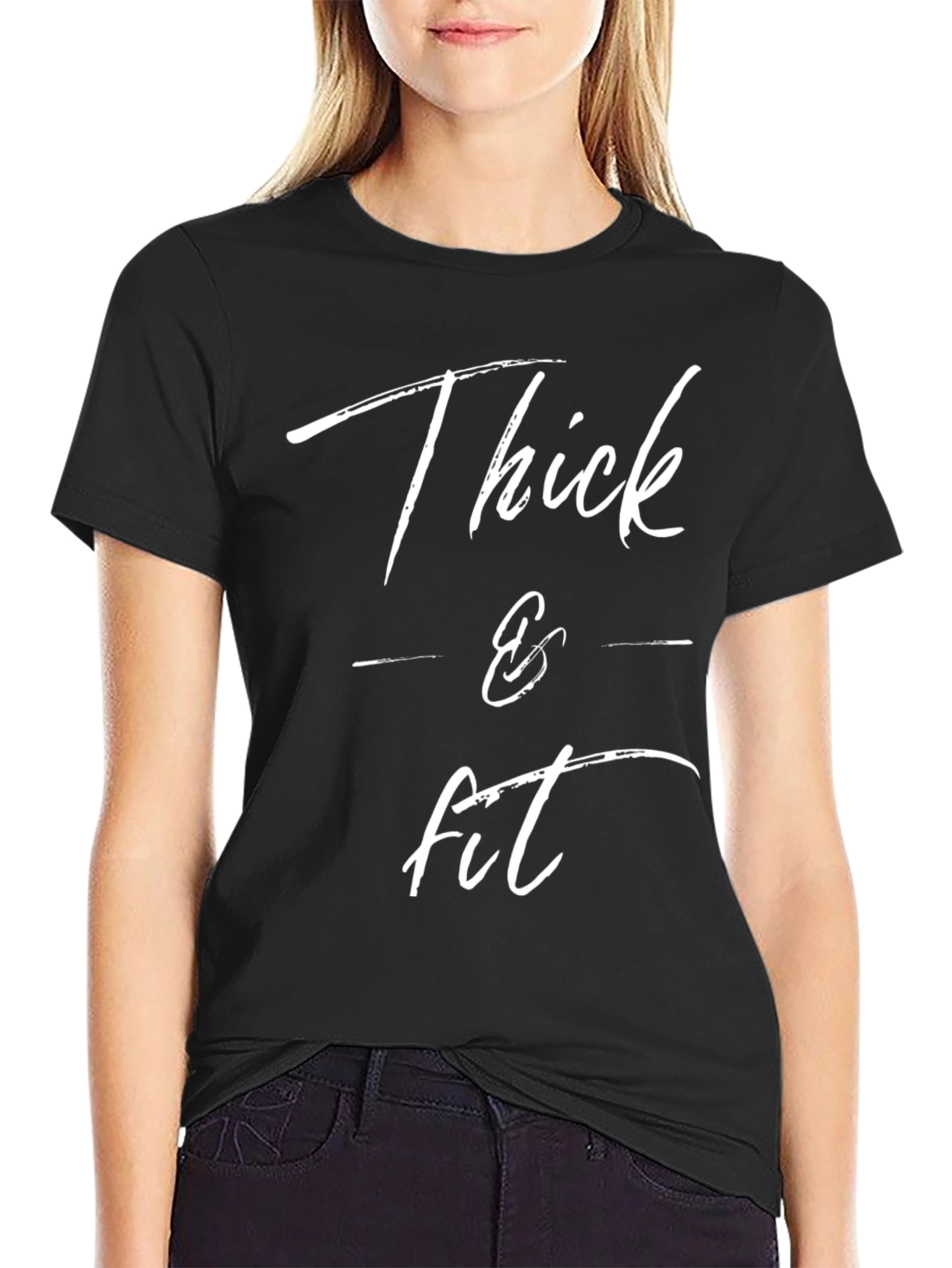 Thick & Fit Graphic Tee - Black Casual T-Shirt