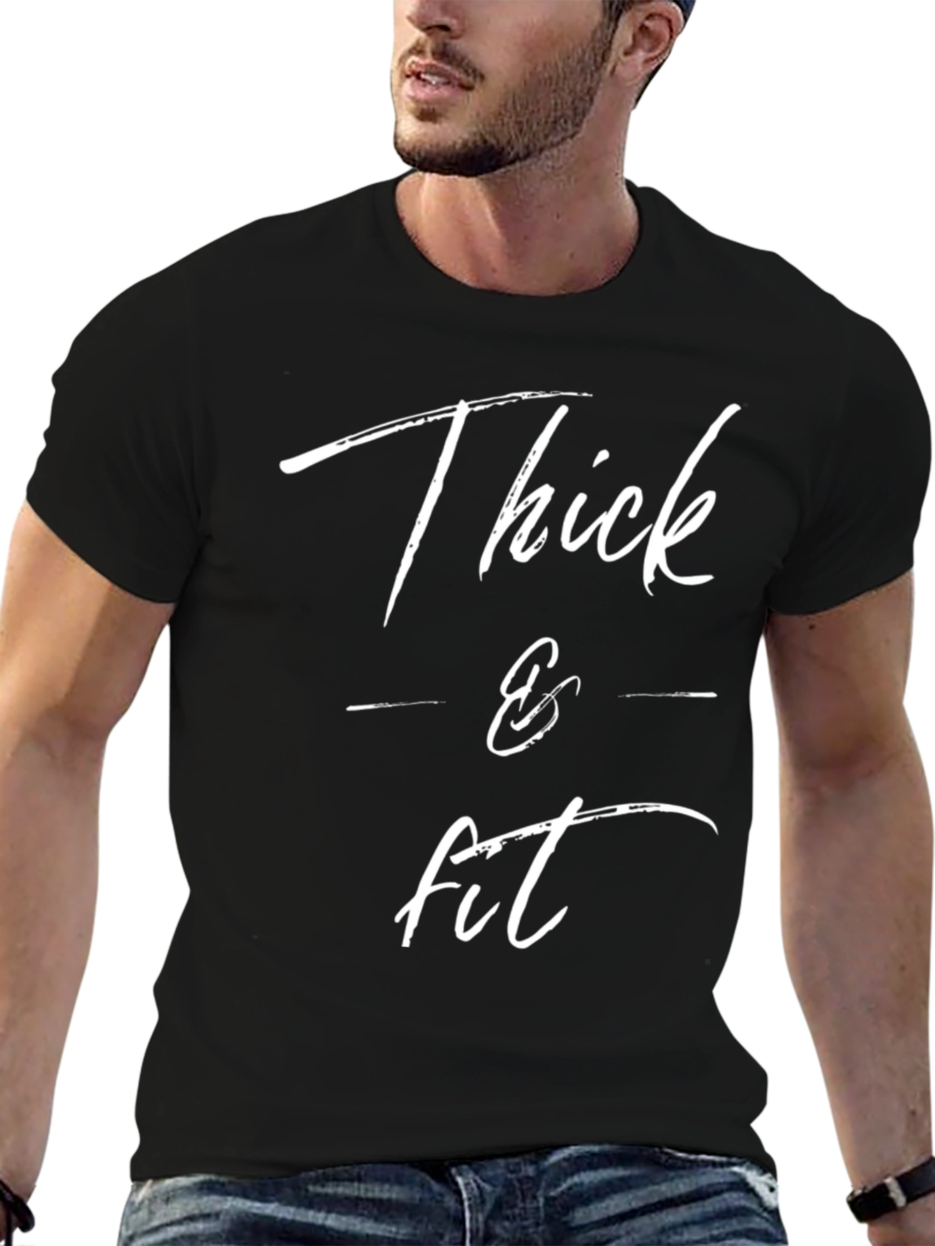 Thick & Fit Graphic Tee - Black Casual T-Shirt