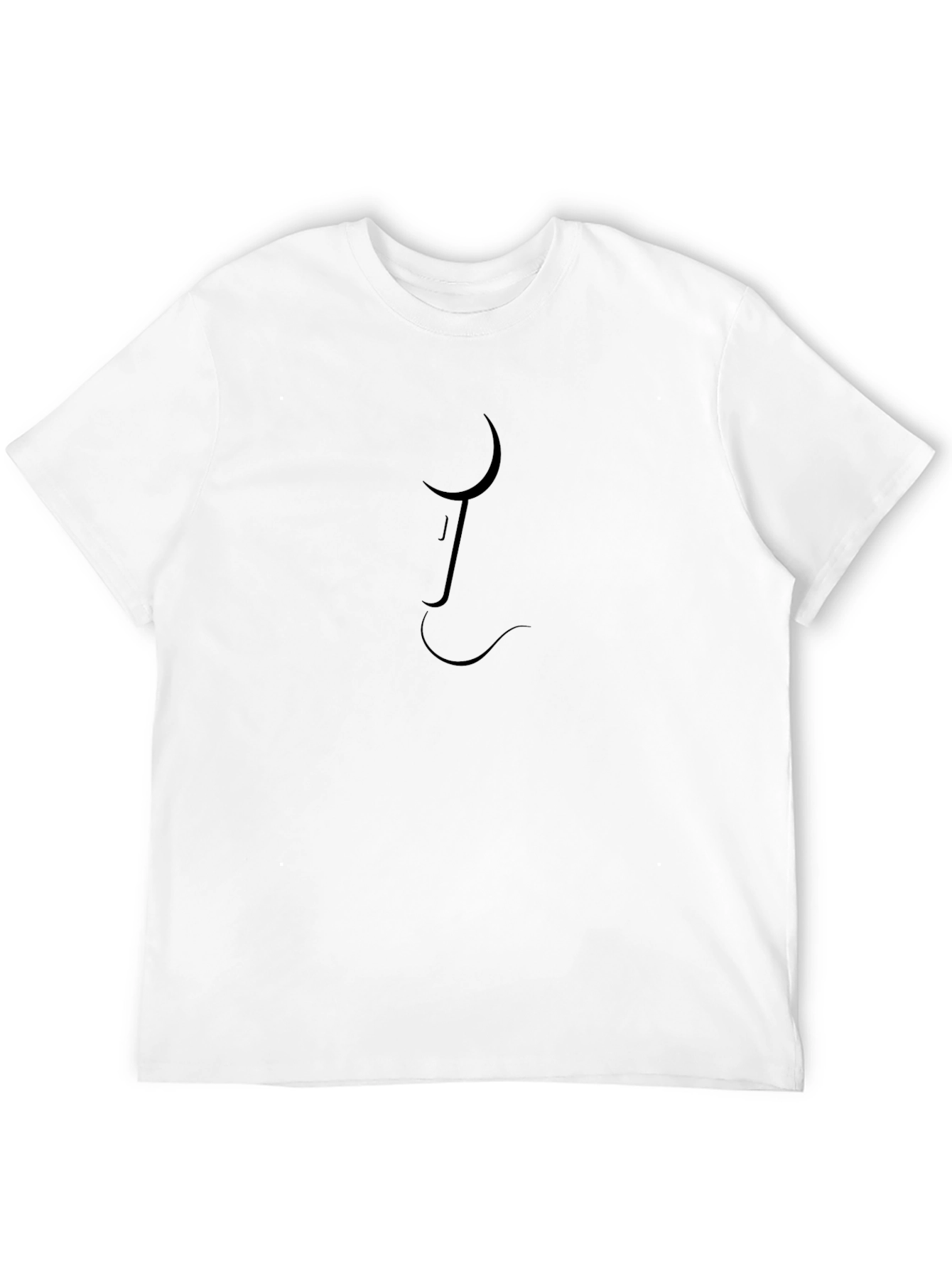 Minimalist Black T-Shirt: Abstract Face Design