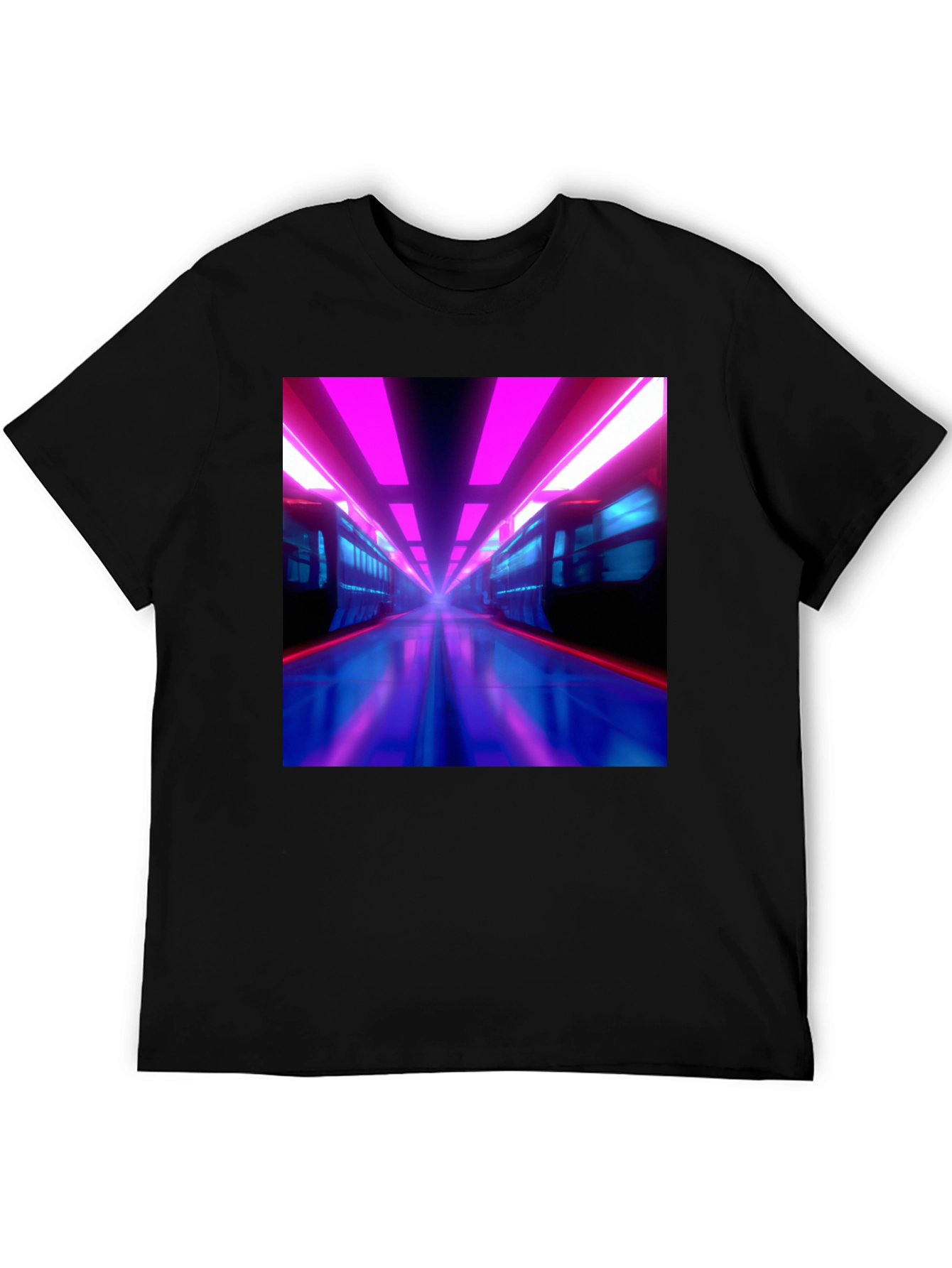 Retro Train T-Shirt - Cyberpunk Style