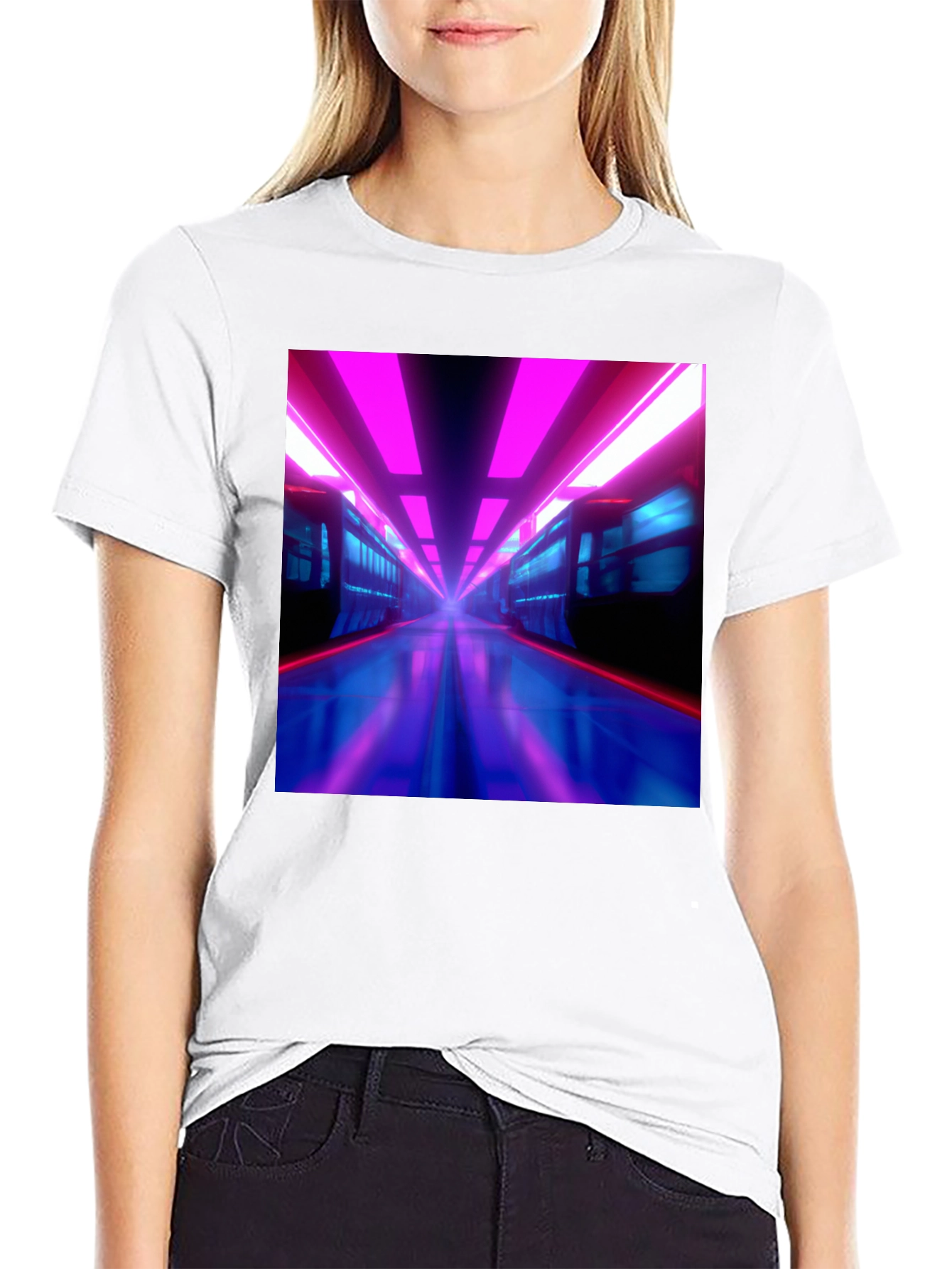 Retro Train T-Shirt - Cyberpunk Style