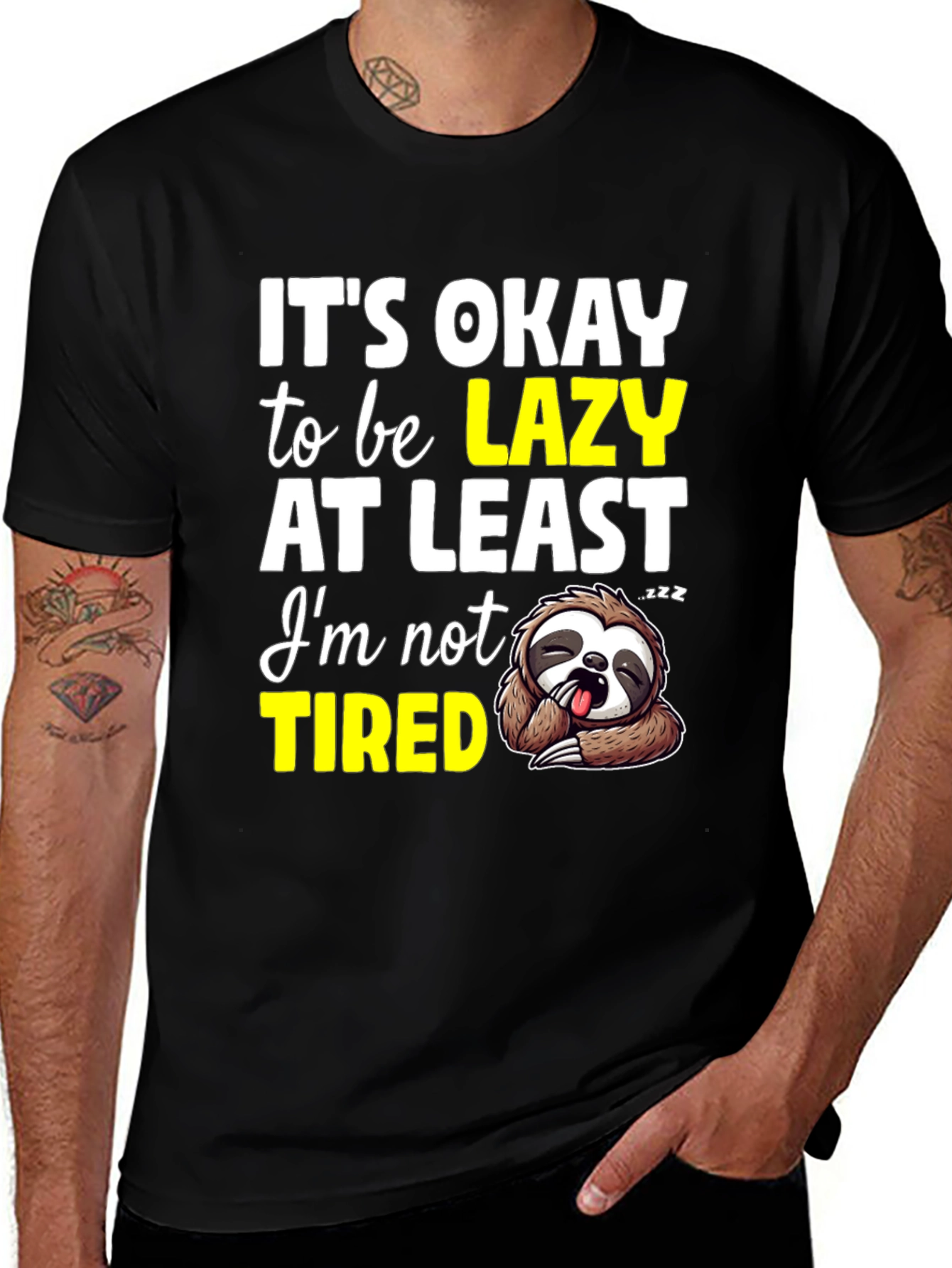 Lazy Sloth Graphic T-Shirt - Comfortable & Funny