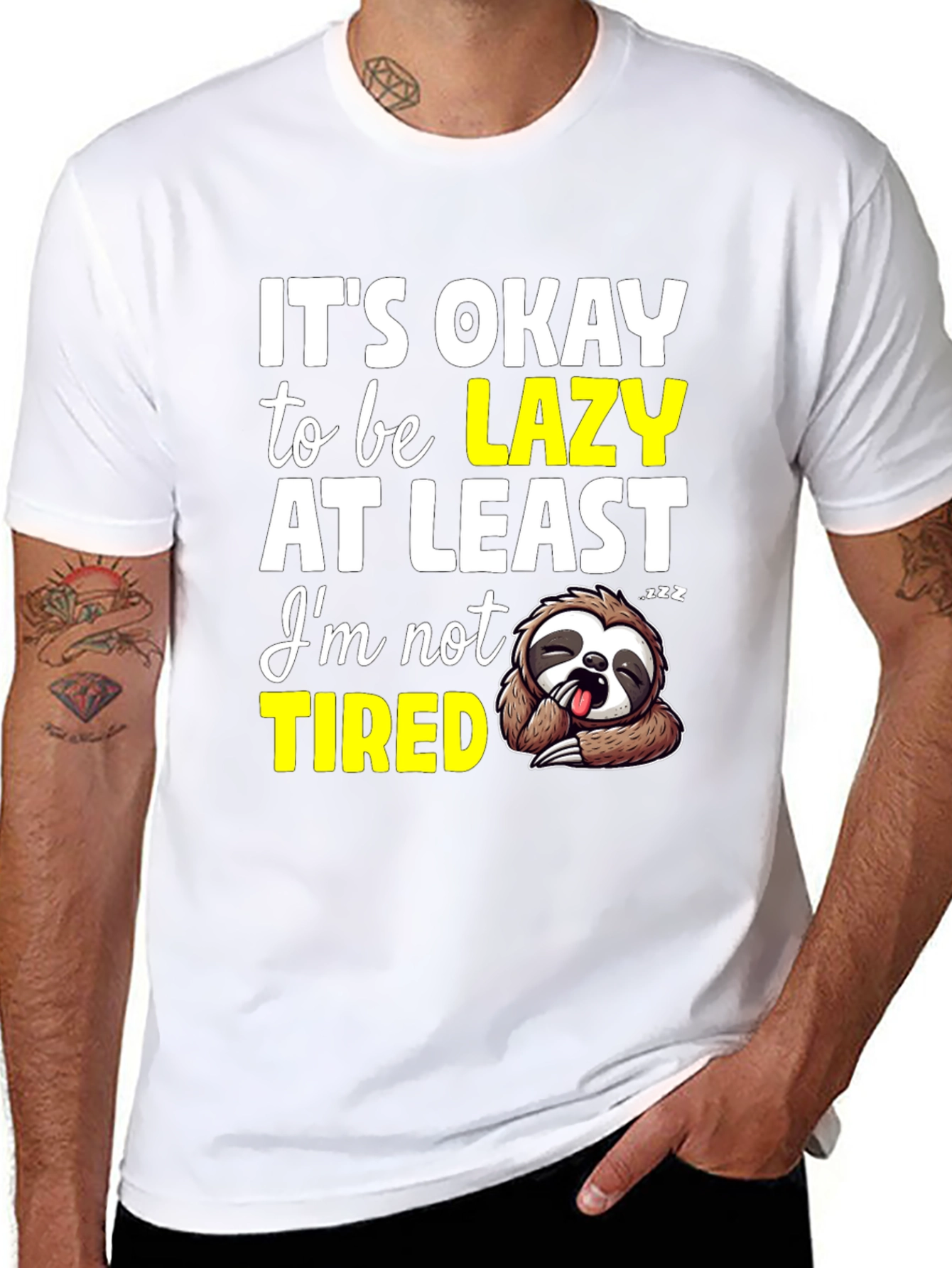 Lazy Sloth Graphic T-Shirt - Comfortable & Funny