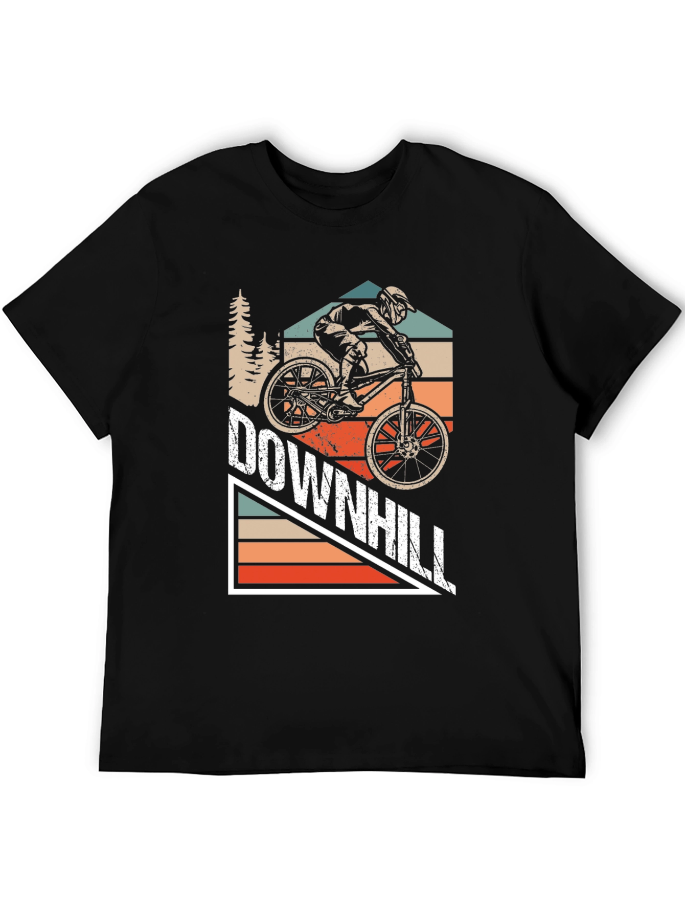 Downhill Mountain Biking Graphic Tee - Black