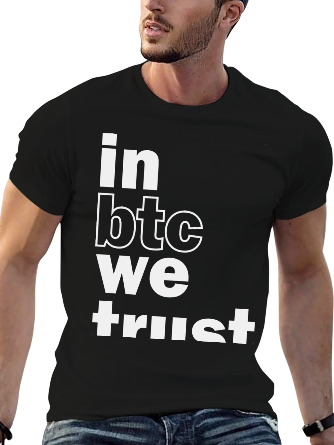 In BTC We Trust Bitcoin Cryptocurrency Black T-Shirt