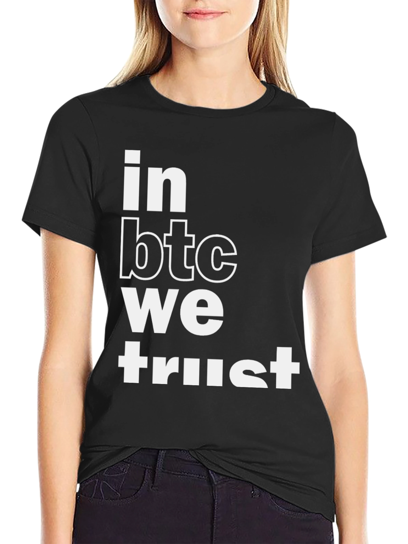 In BTC We Trust Bitcoin Cryptocurrency Black T-Shirt