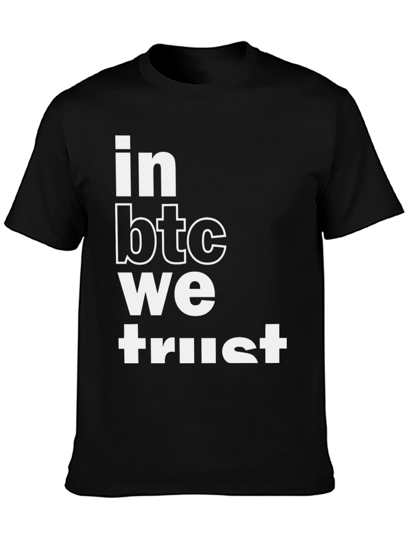 In BTC We Trust Bitcoin Cryptocurrency Black T-Shirt