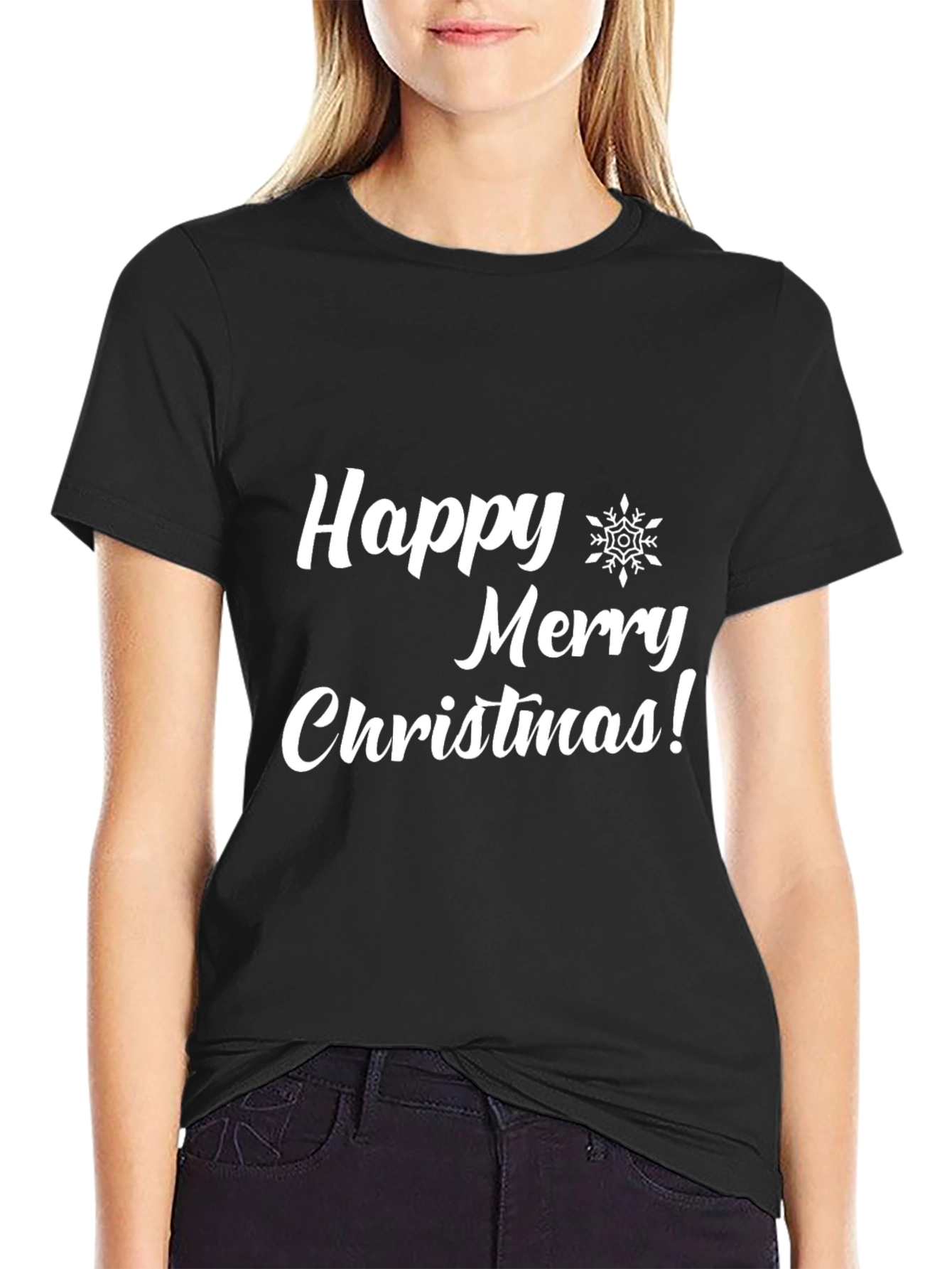 Festive Happy Merry Christmas Graphic T-Shirt