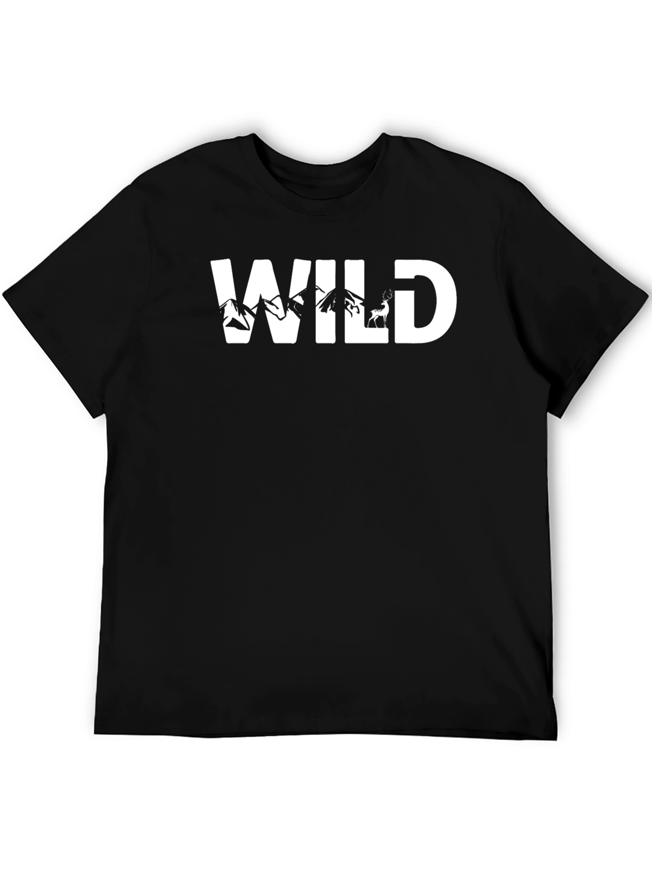 Wild Graphic Print Black T-Shirt for Men
