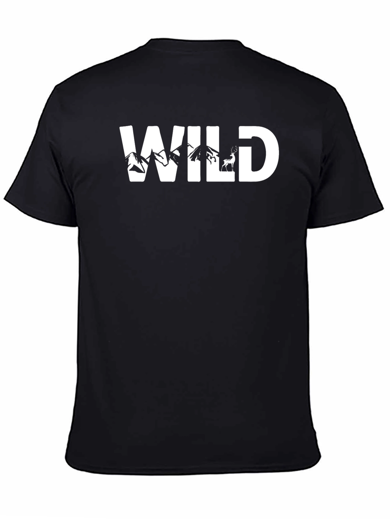 Wild Graphic Print Black T-Shirt for Men