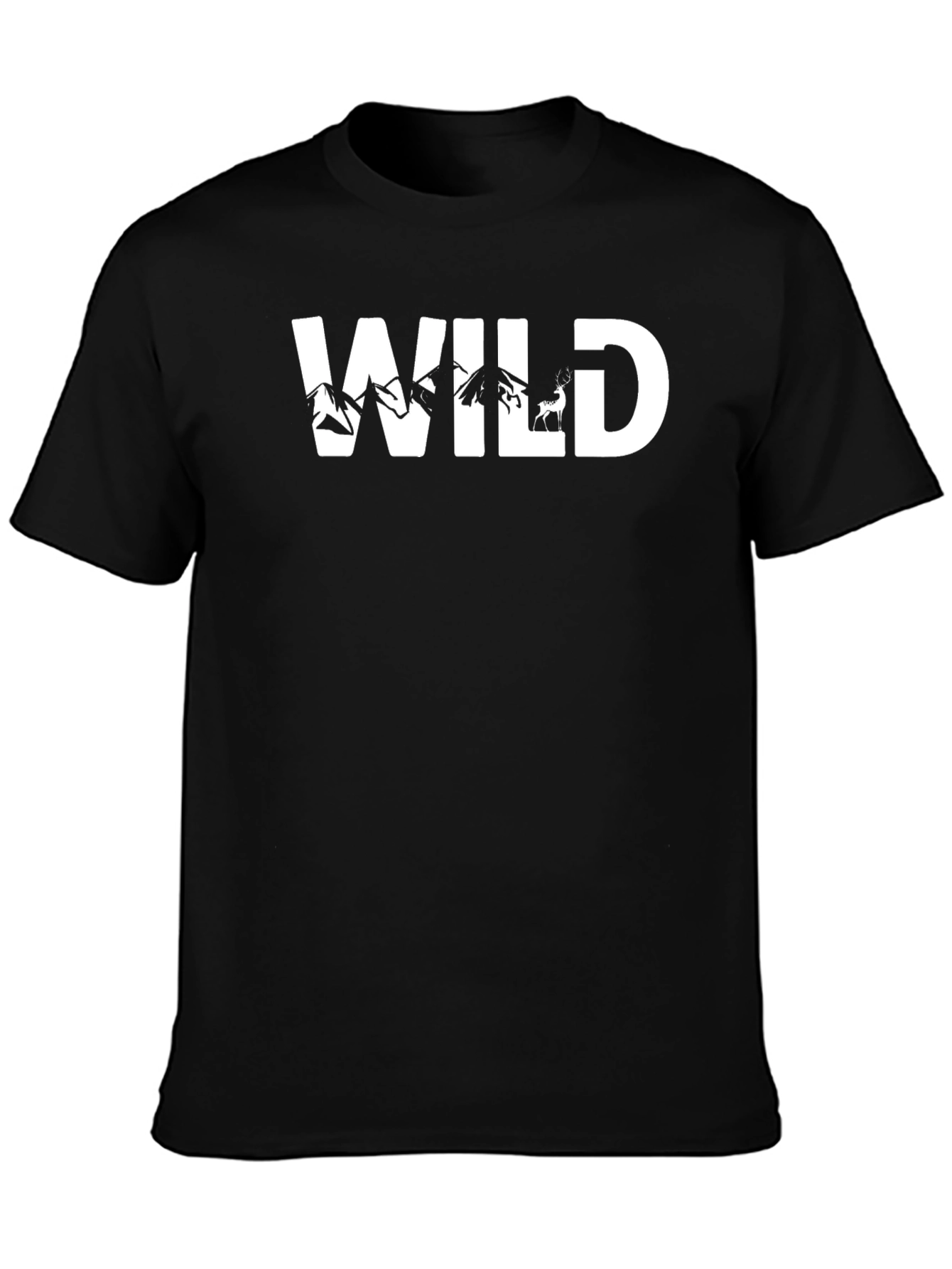 Wild Graphic Print Black T-Shirt for Men