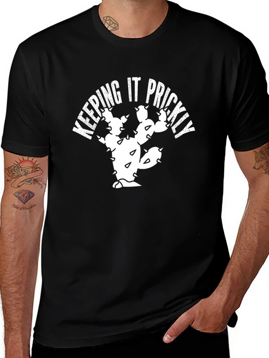 Keeping It Prickly Cactus Graphic Tee - Black Cotton T-Shirt