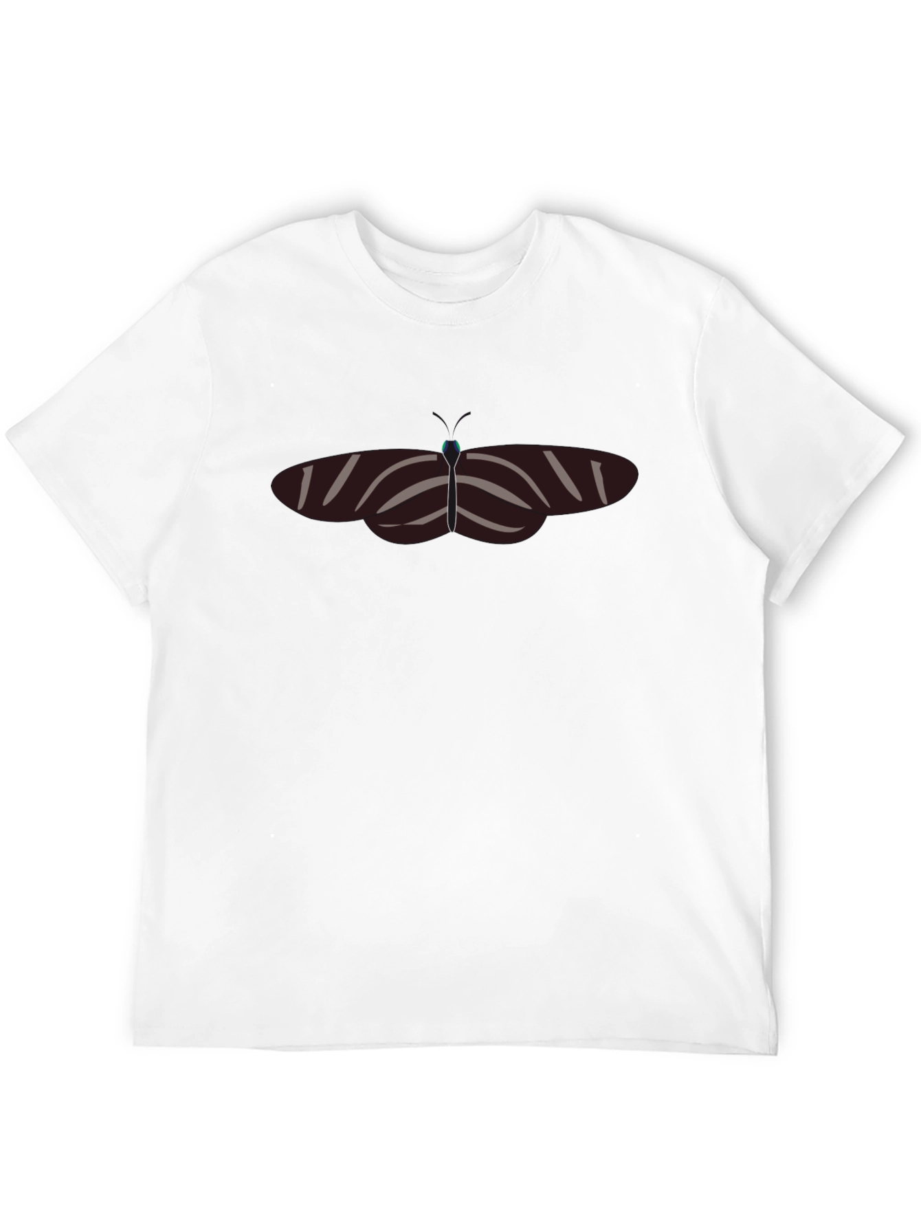 Striped Butterfly Graphic Black T-Shirt