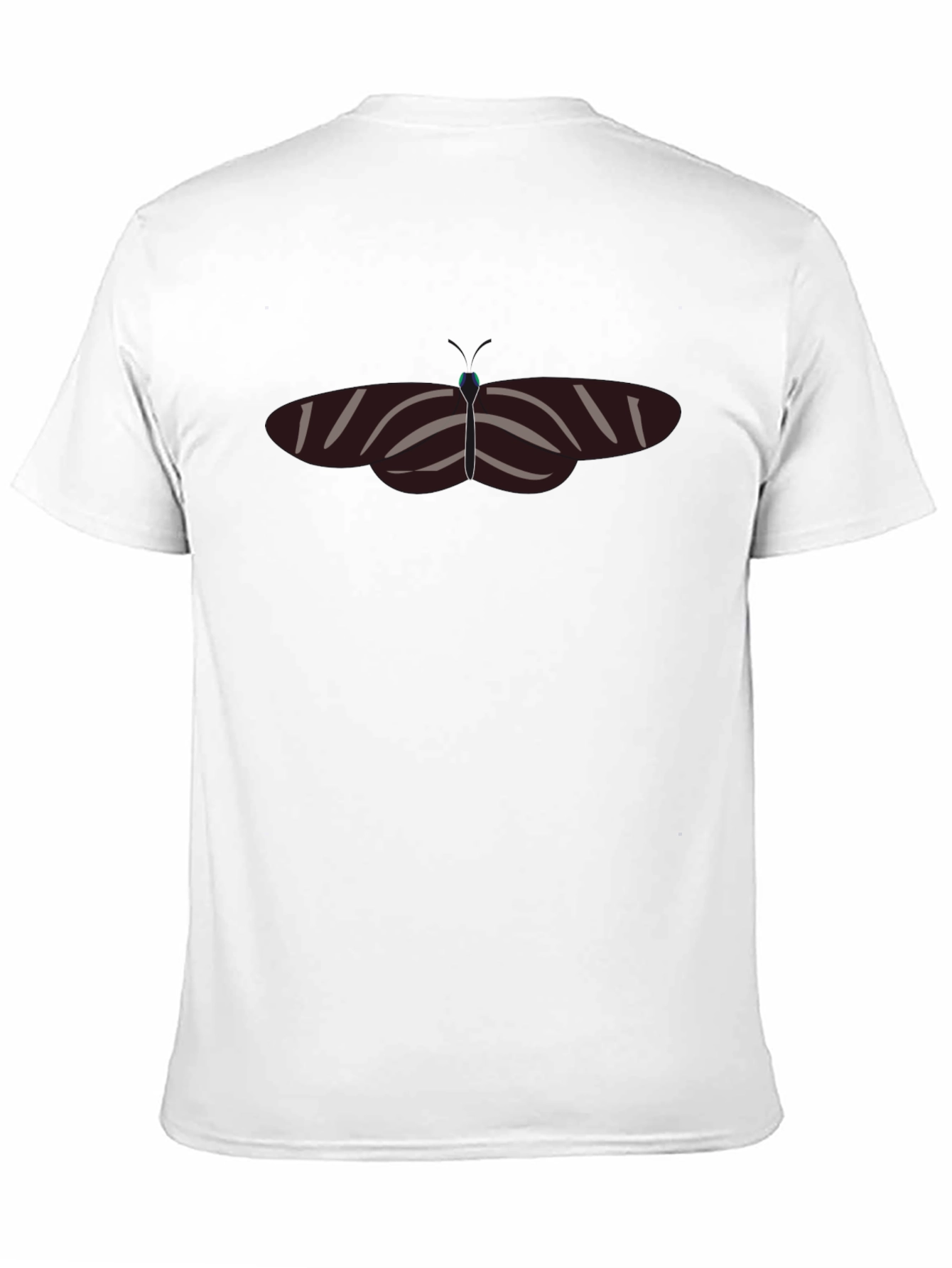 Striped Butterfly Graphic Black T-Shirt