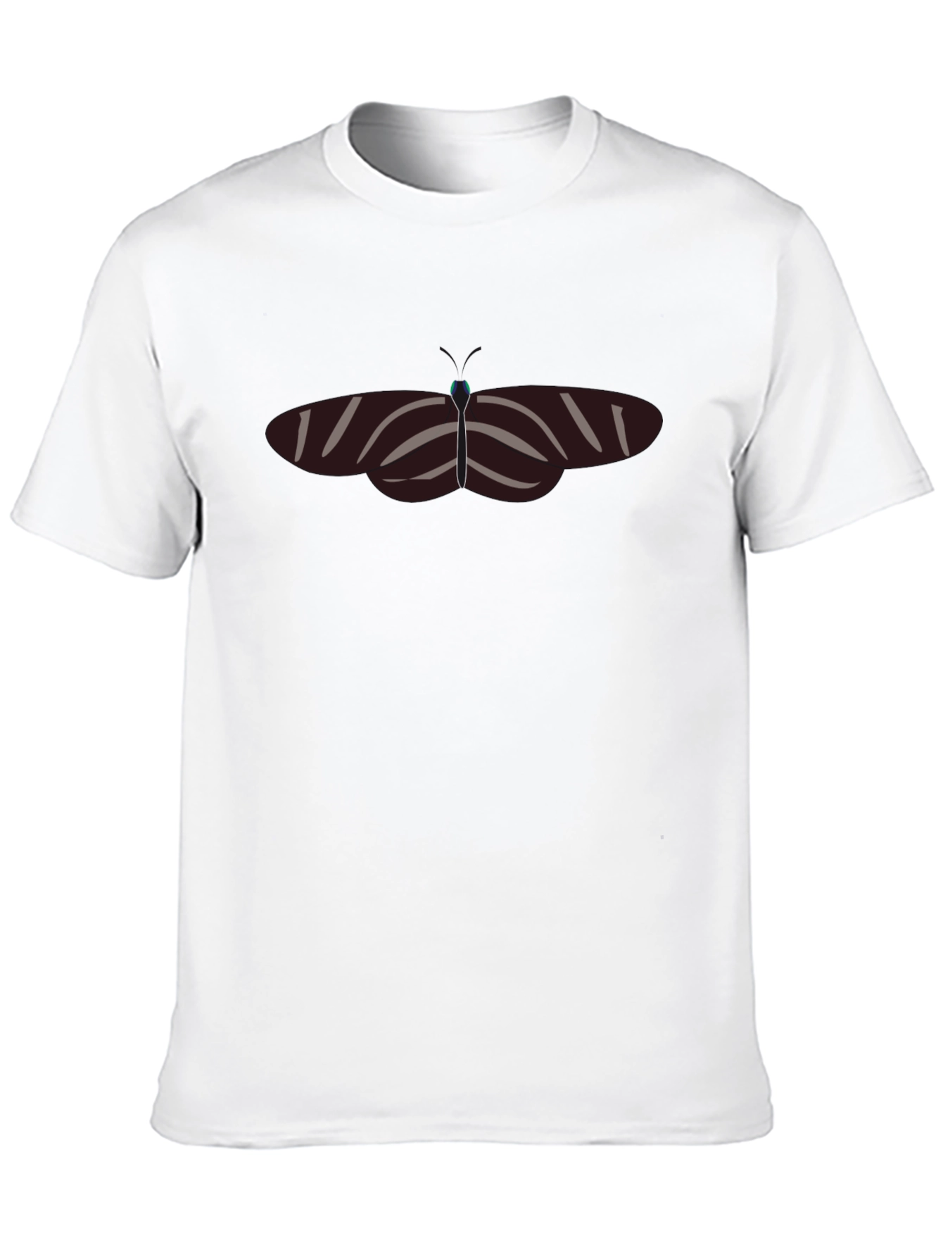 Striped Butterfly Graphic Black T-Shirt