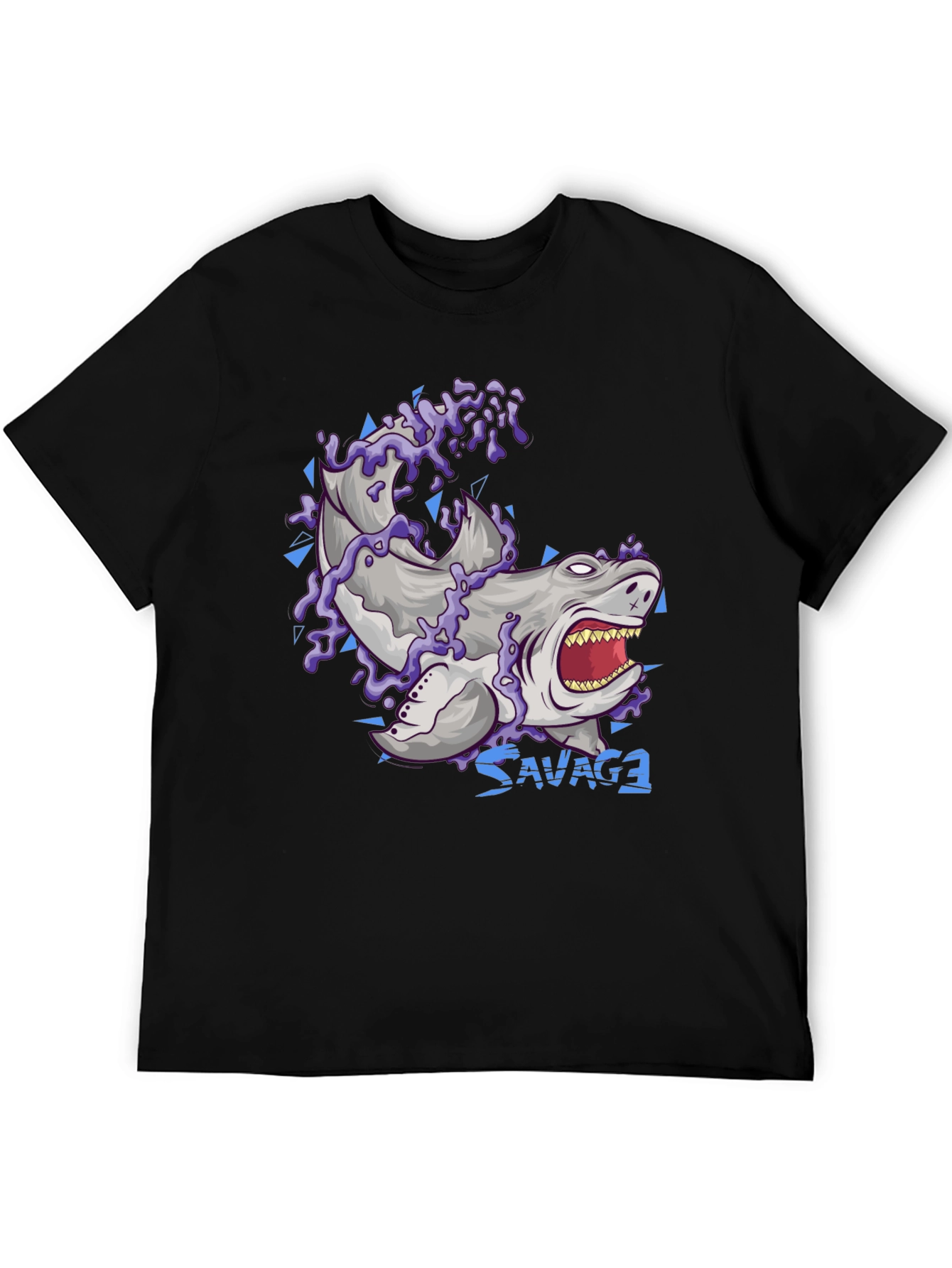 Savage Shark Graphic T-Shirt - Black