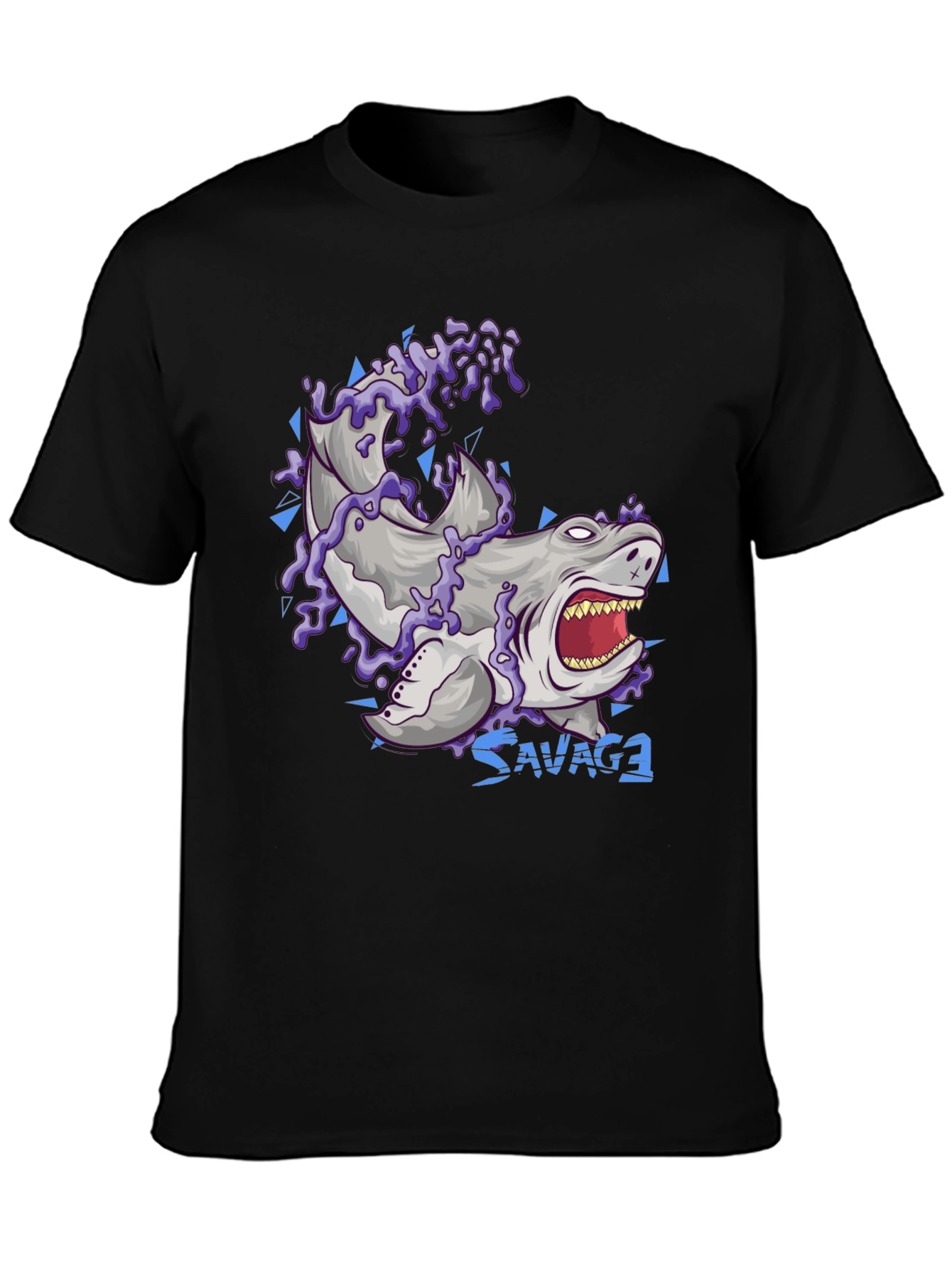 Savage Shark Graphic T-Shirt - Black