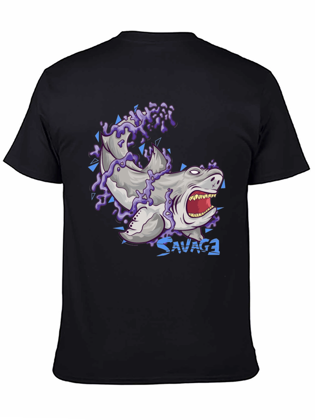 Savage Shark Graphic T-Shirt - Black