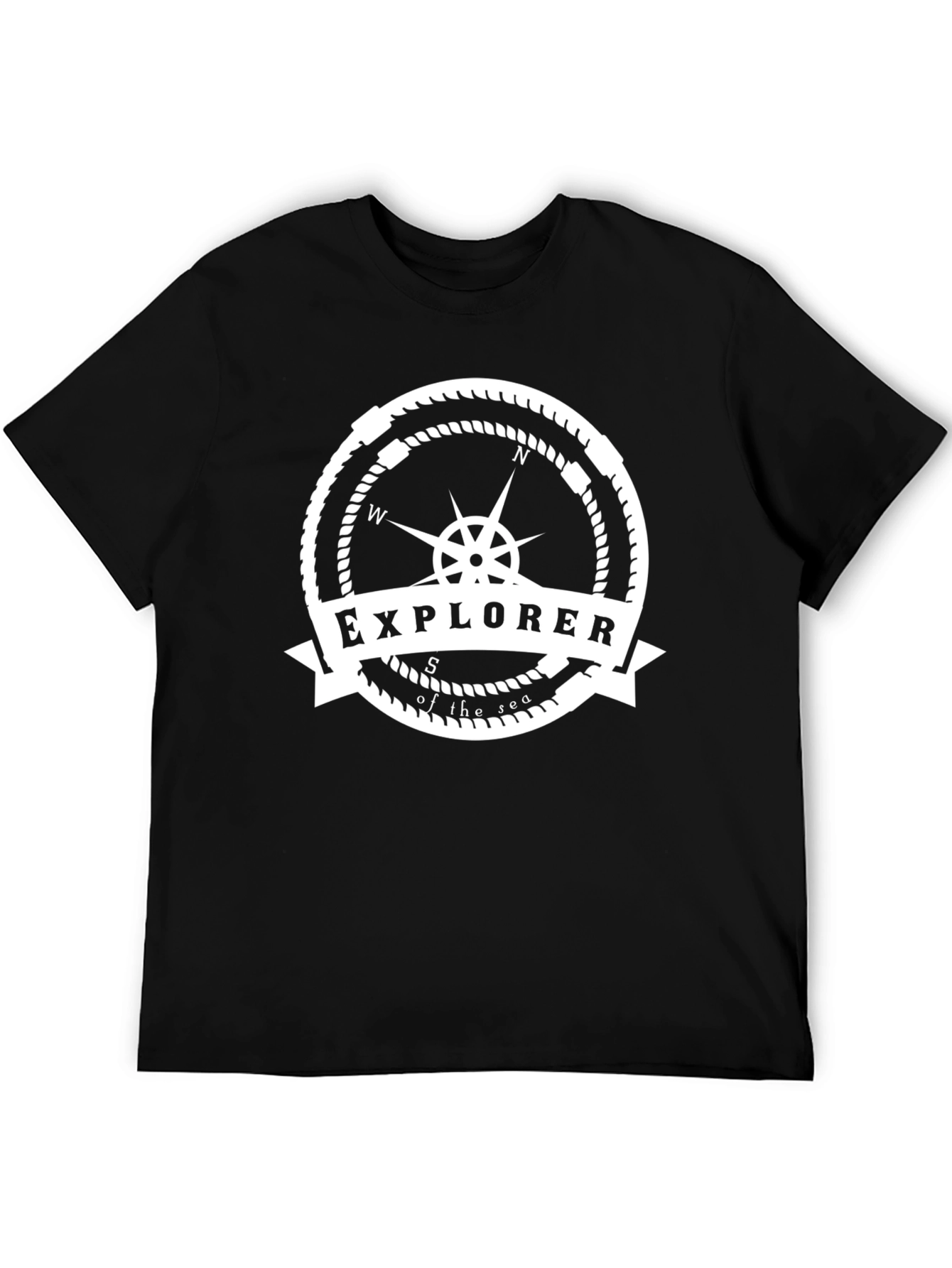 Explorer of the Sea Black Graphic T-Shirt