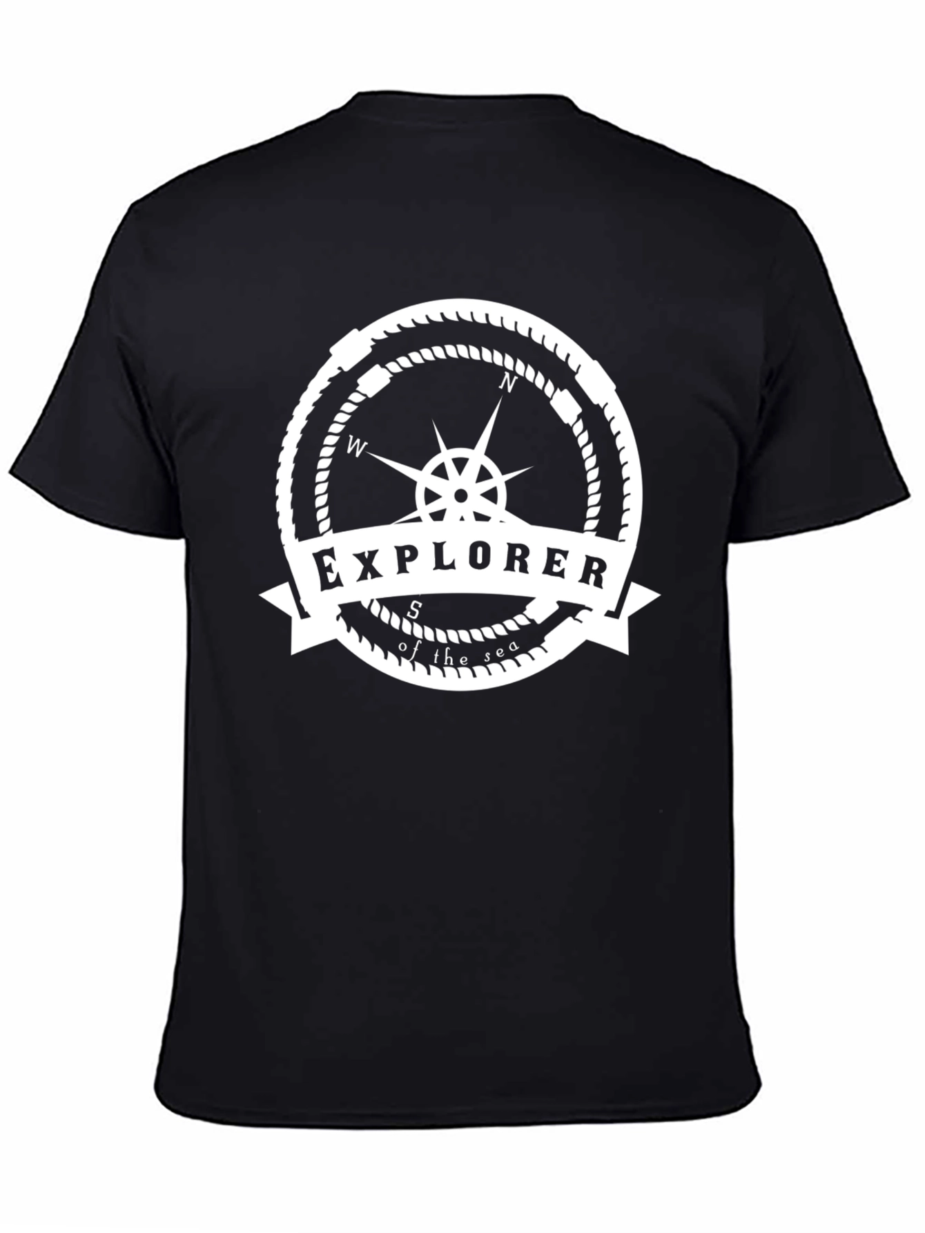 Explorer of the Sea Black Graphic T-Shirt