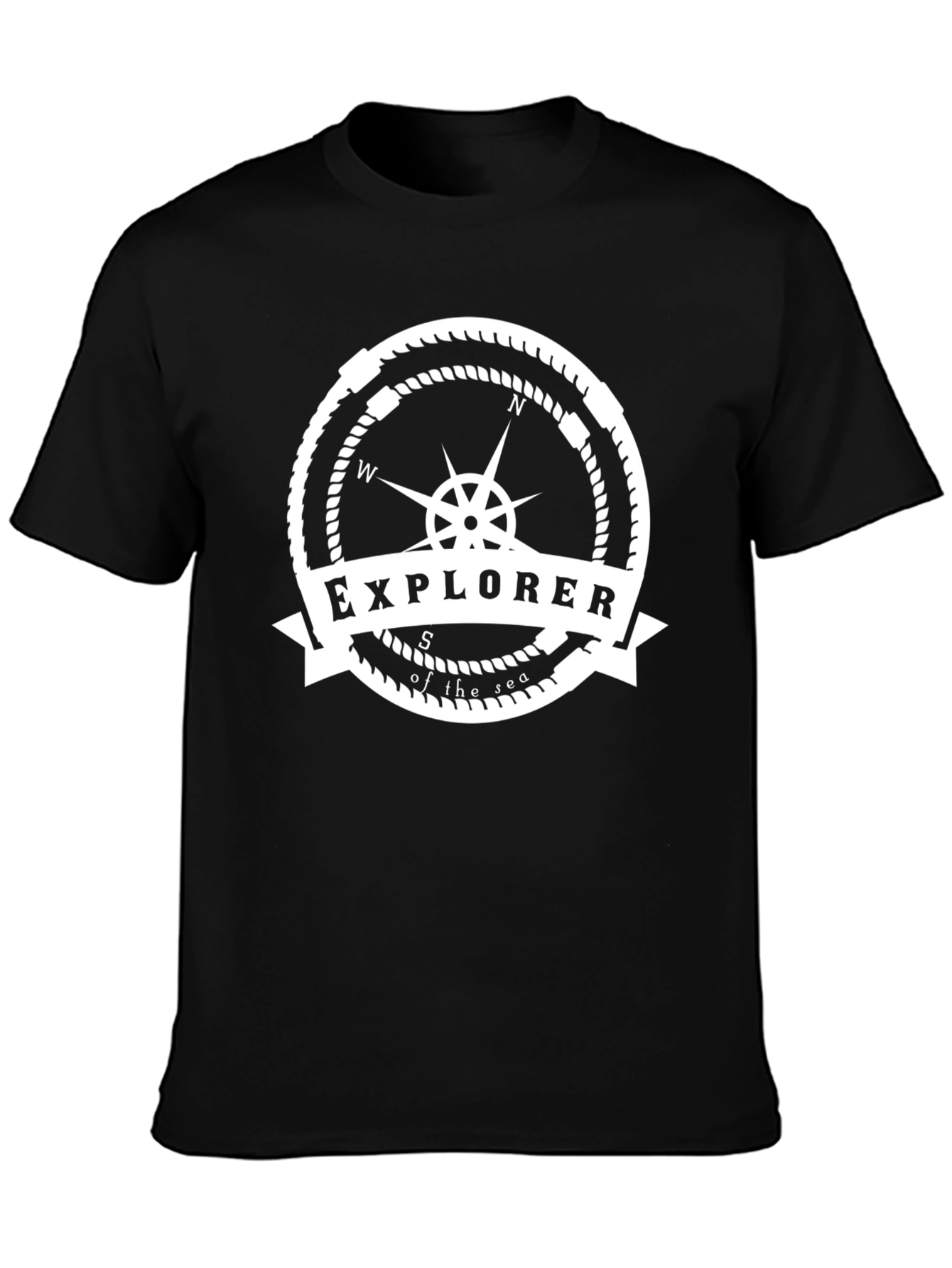 Explorer of the Sea Black Graphic T-Shirt