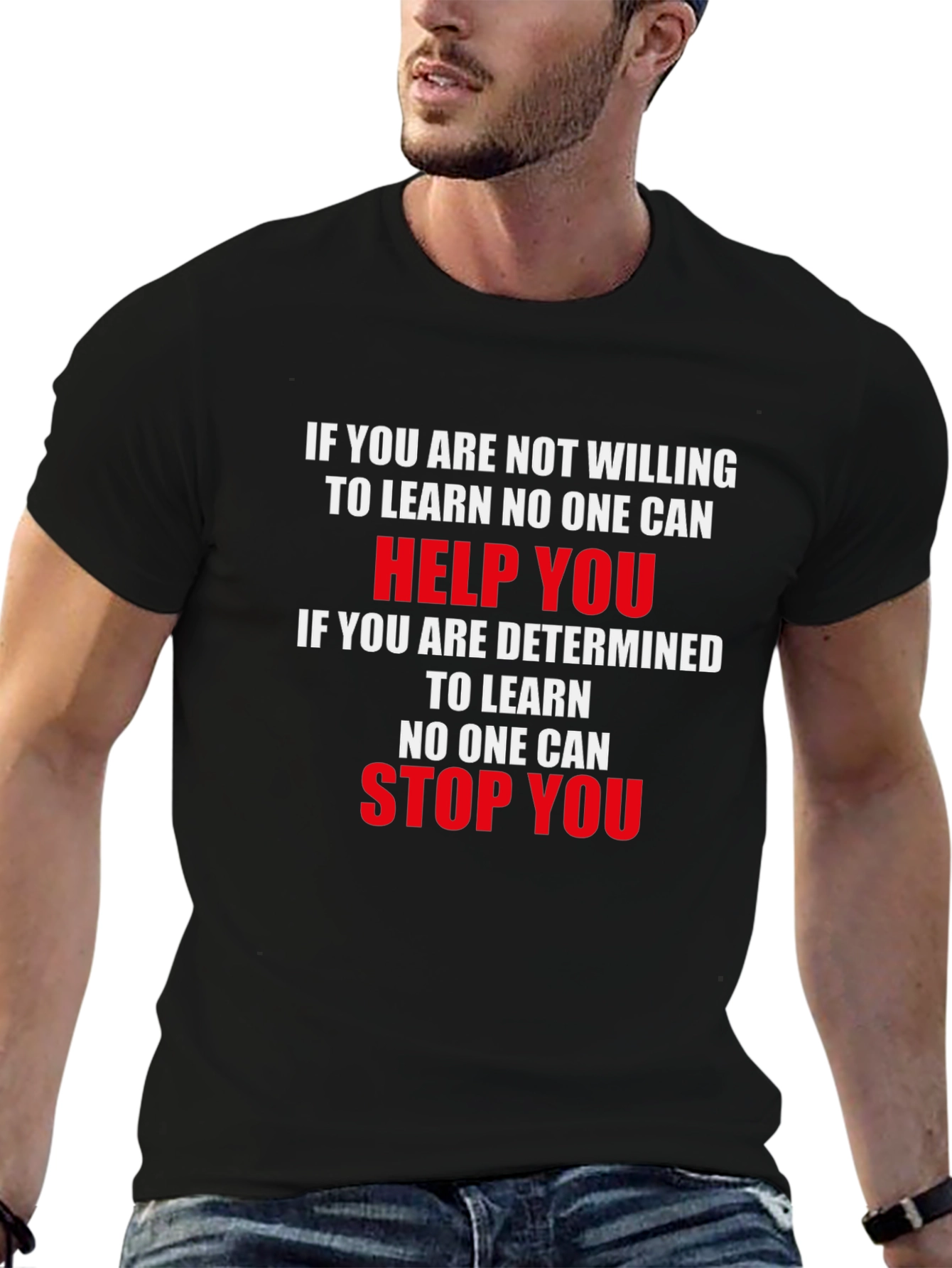 Motivational Graphic Tee - Learning and Determination