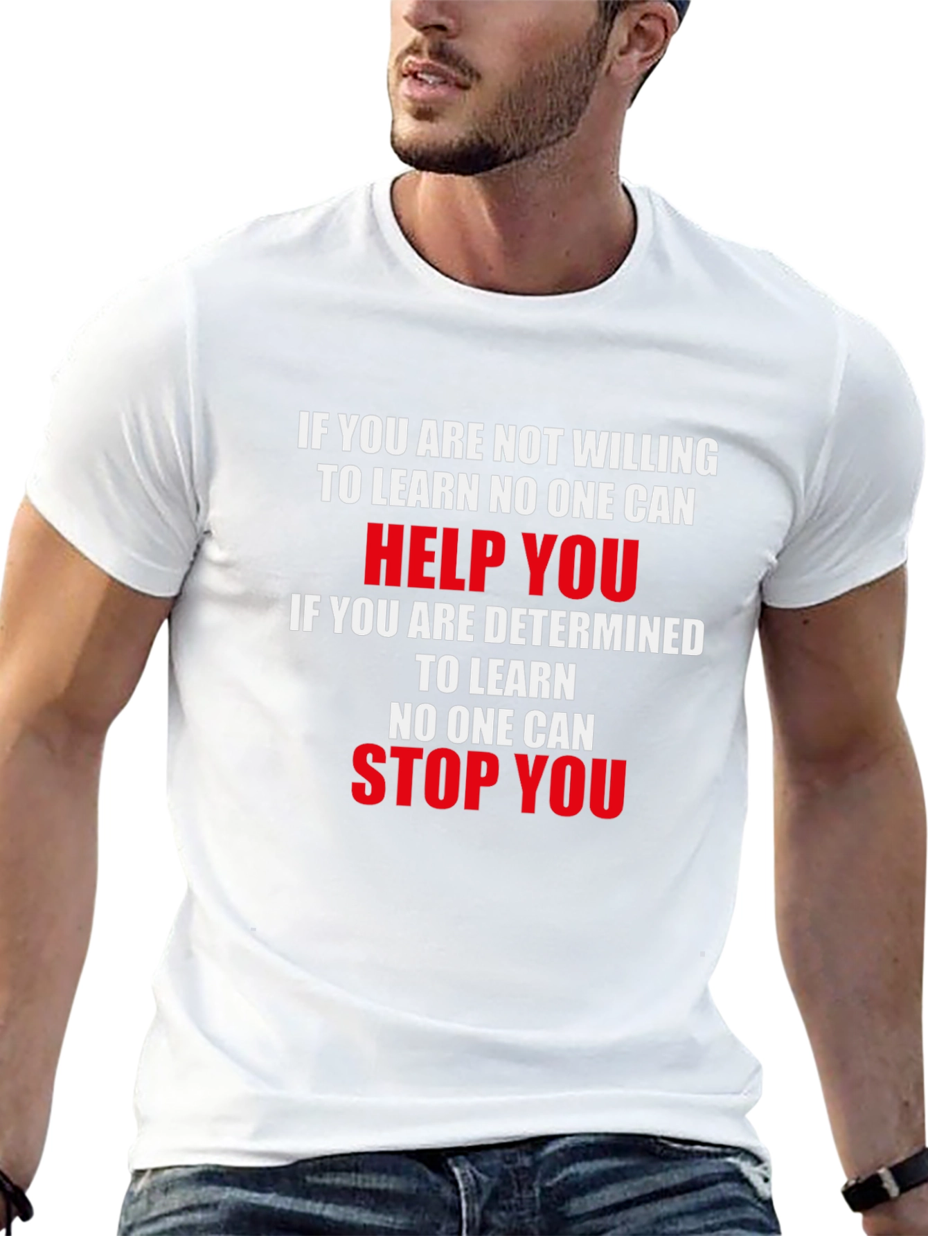 Motivational Graphic Tee - Learning and Determination