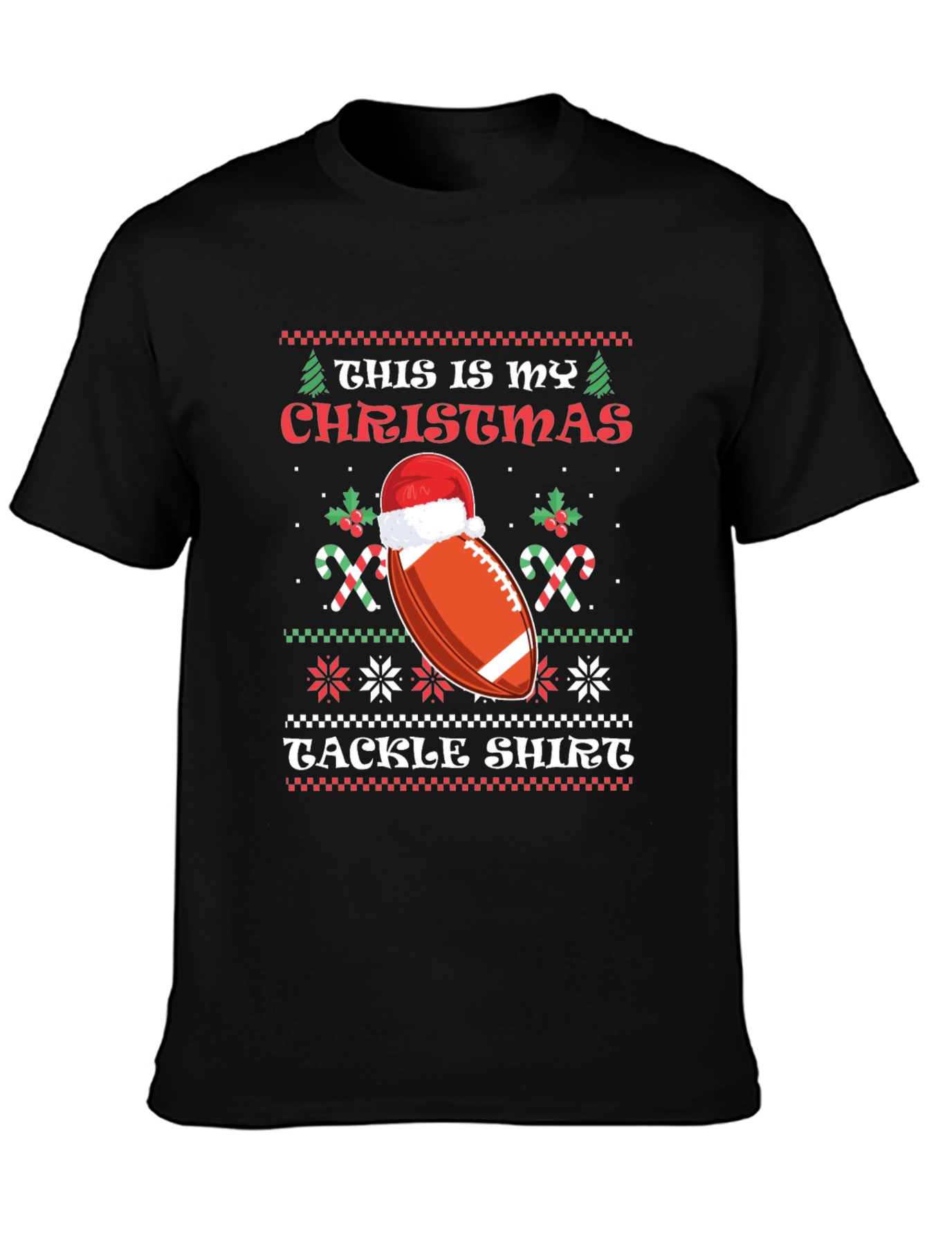 Christmas Football Tackle Shirt Holiday Tee