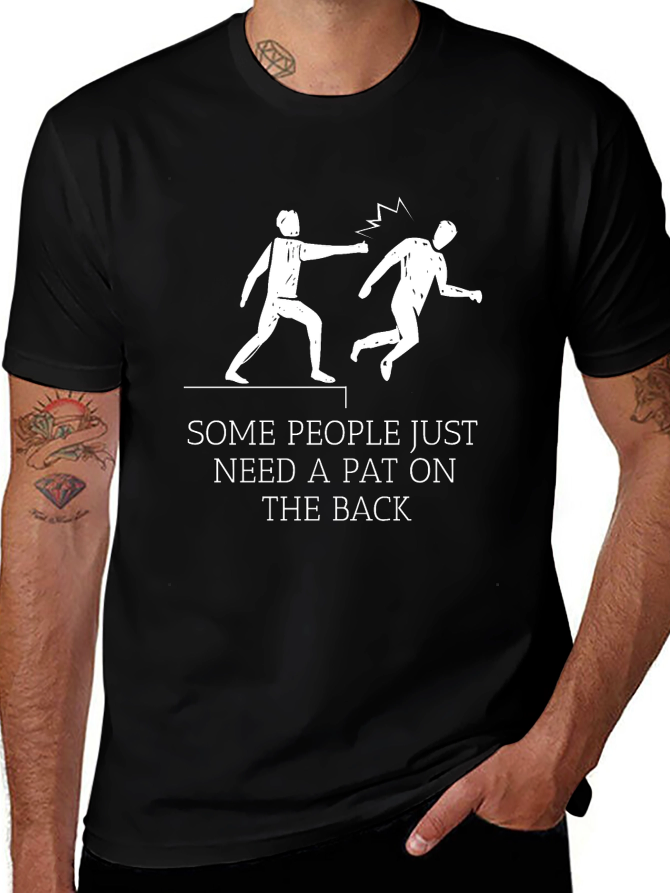 Humorous Pat on the Back Graphic Tee