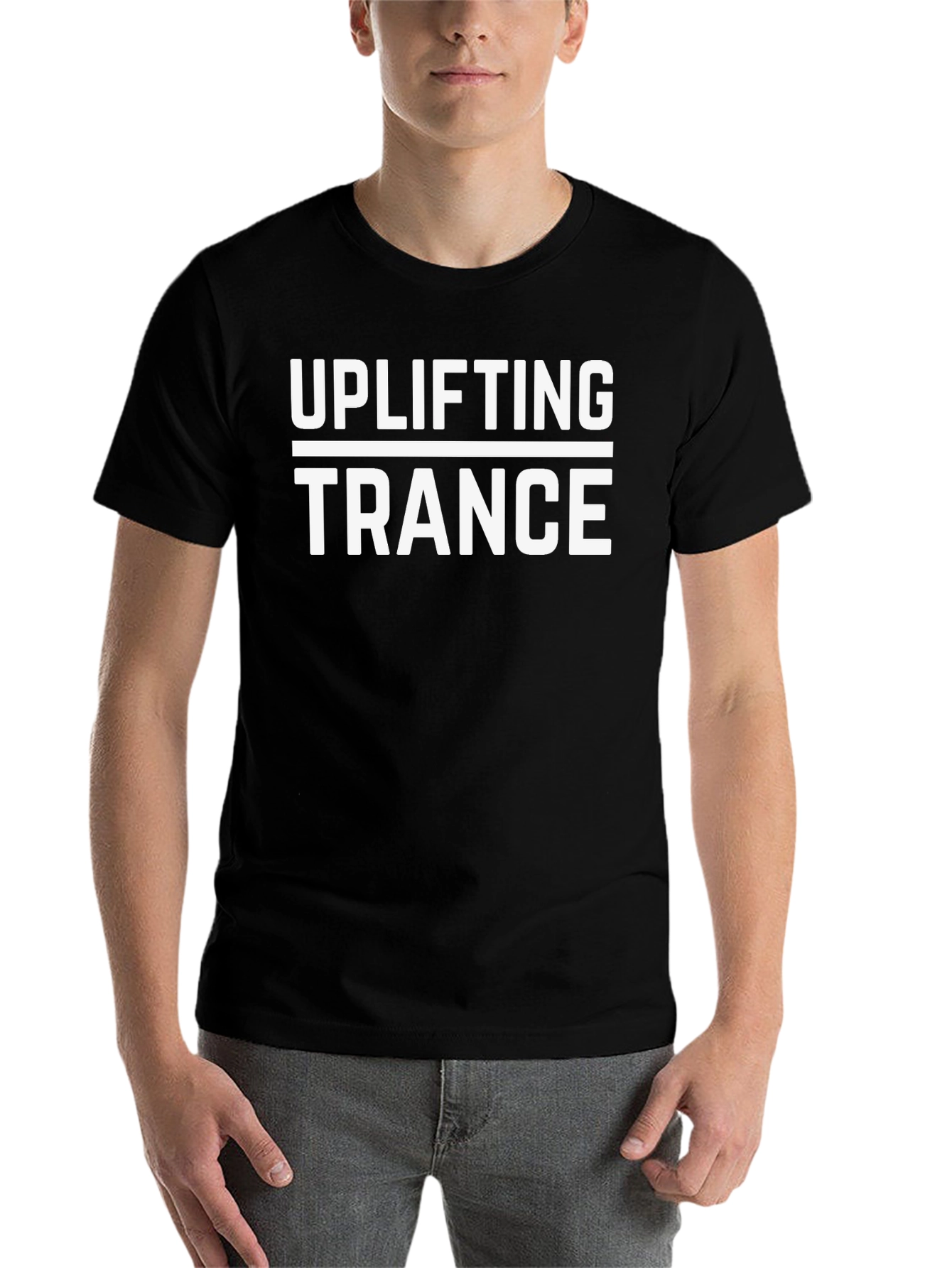 Uplifting Trance Graphic Tee - Black Cotton T-Shirt