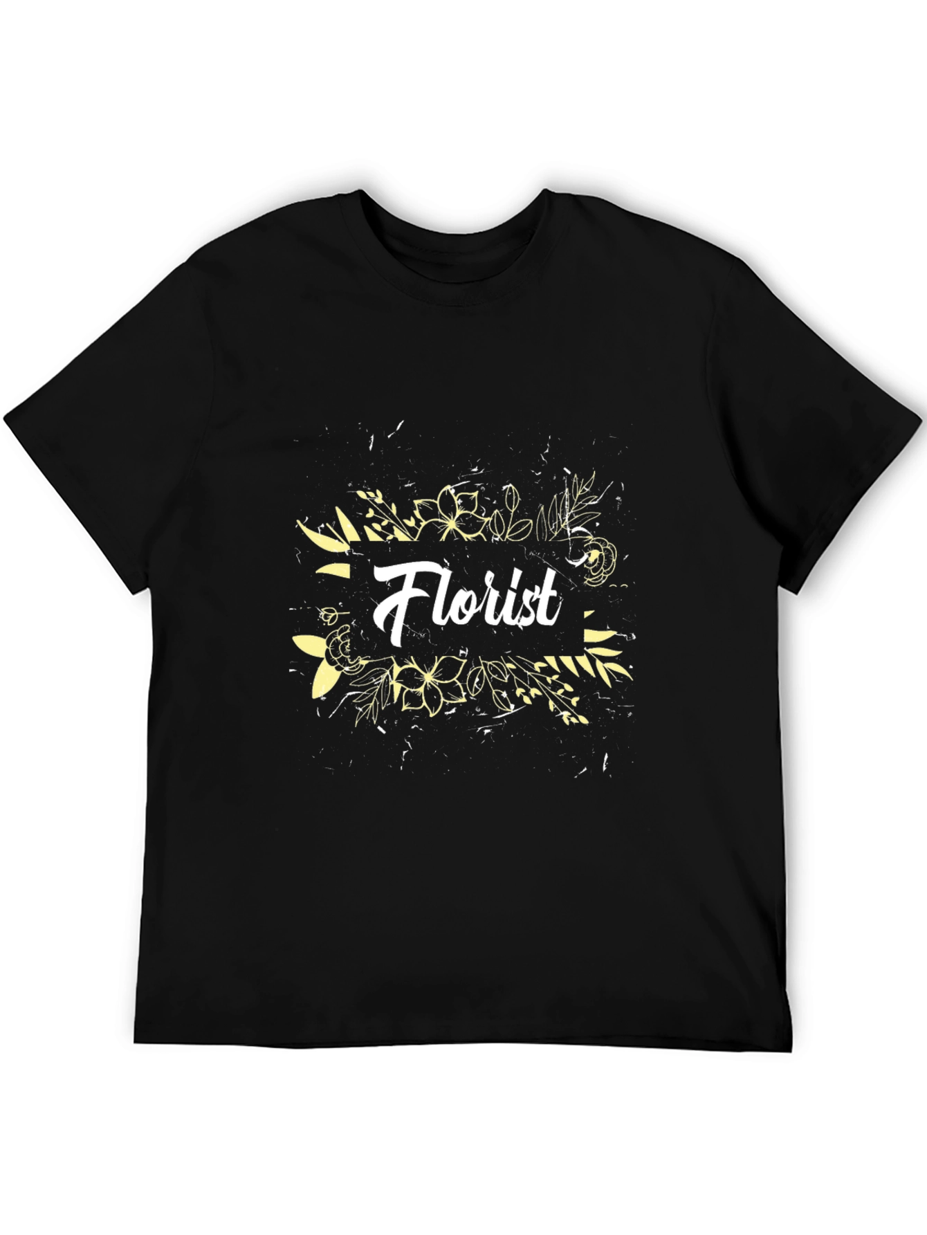 Florist Floral Graphic Black T-Shirt