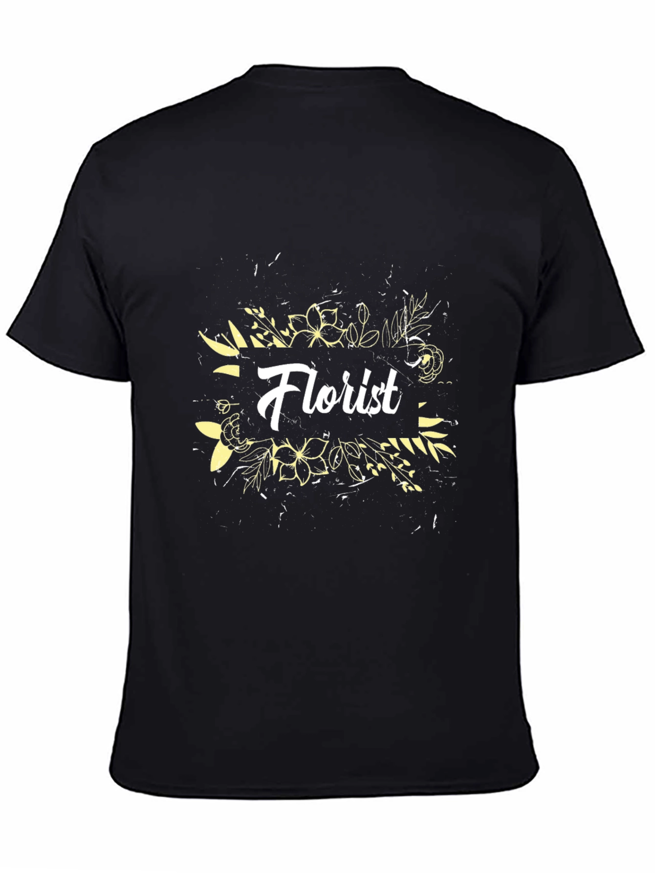 Florist Floral Graphic Black T-Shirt