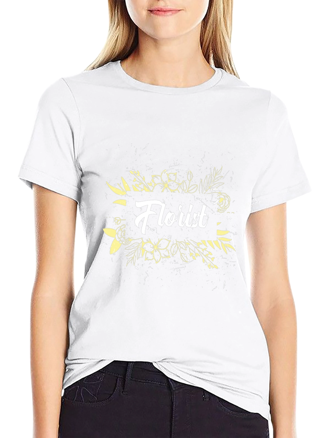 Florist Floral Graphic Black T-Shirt