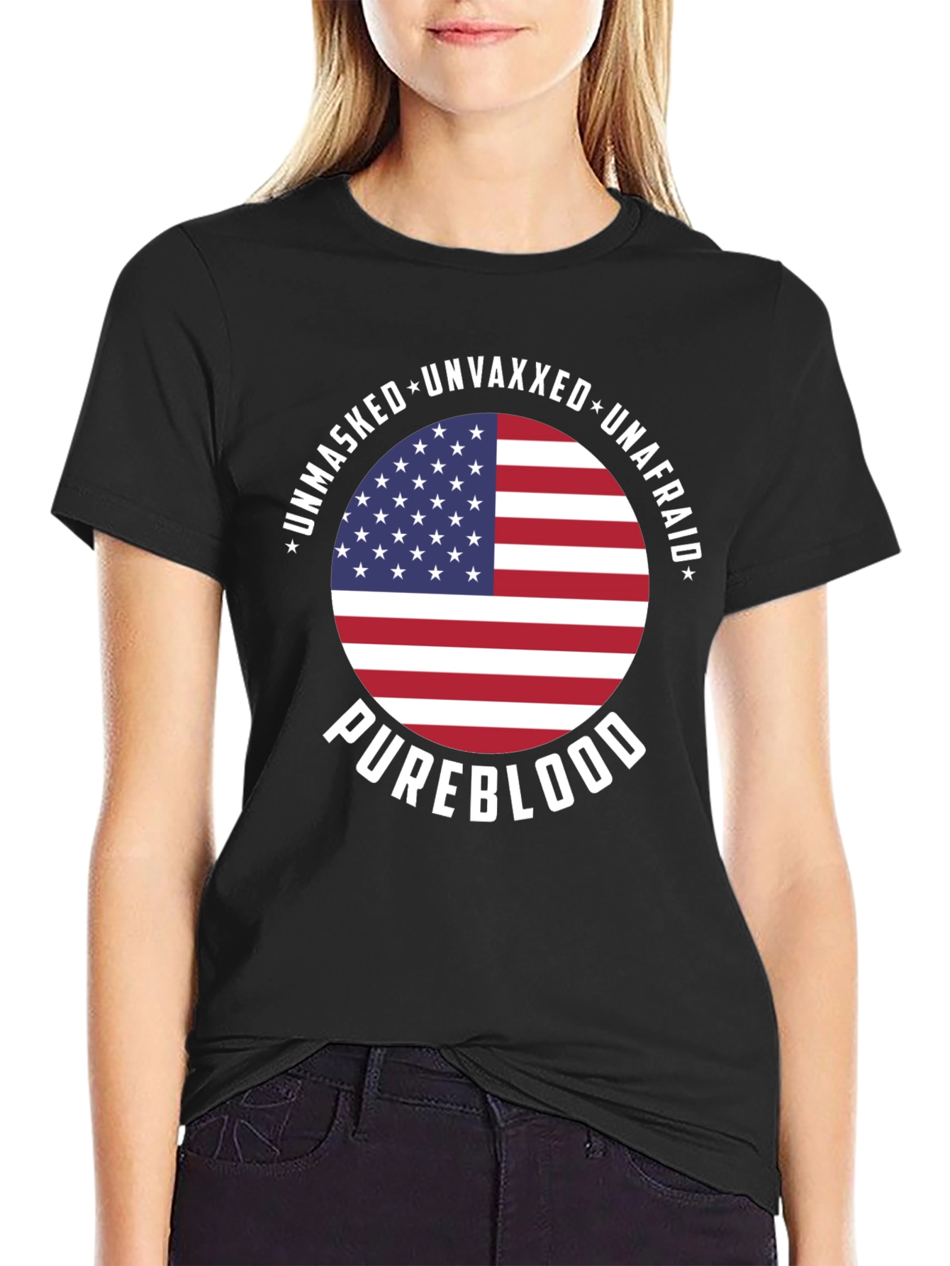 Unmasked Unvaxxed Unafraid Pureblood T-Shirt