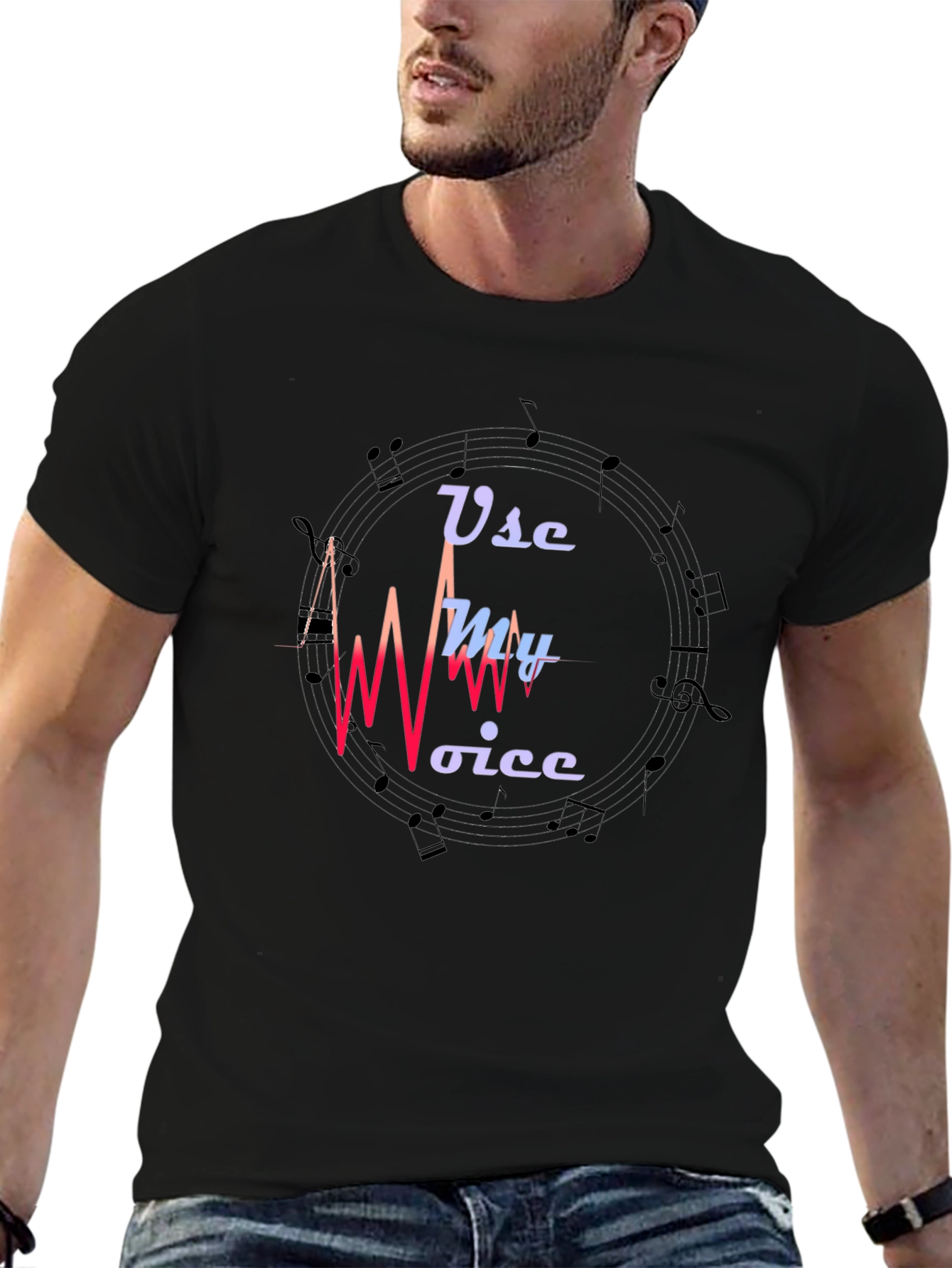Use My Voice Graphic Black T-Shirt