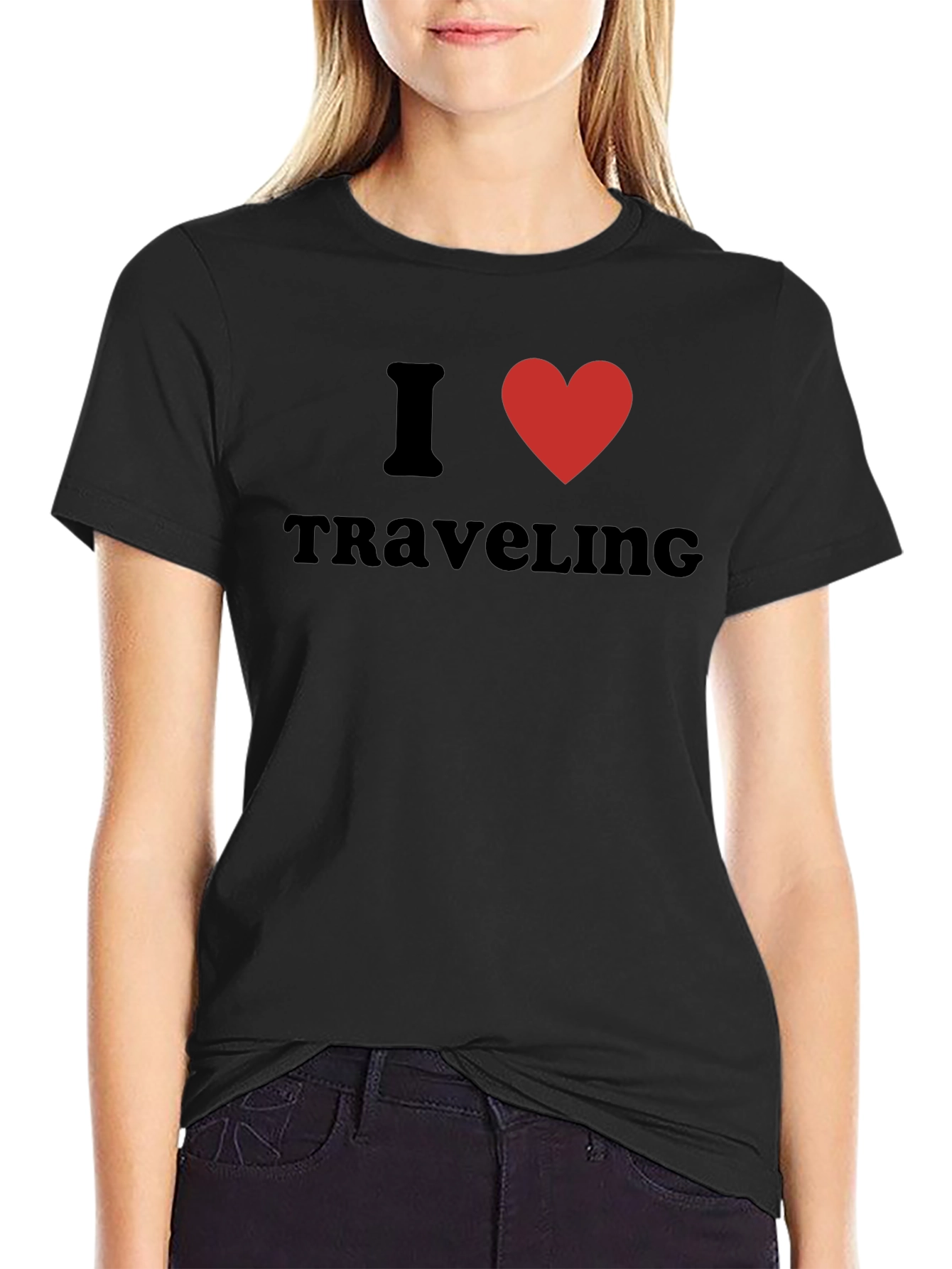 I Heart Traveling Black T-Shirt