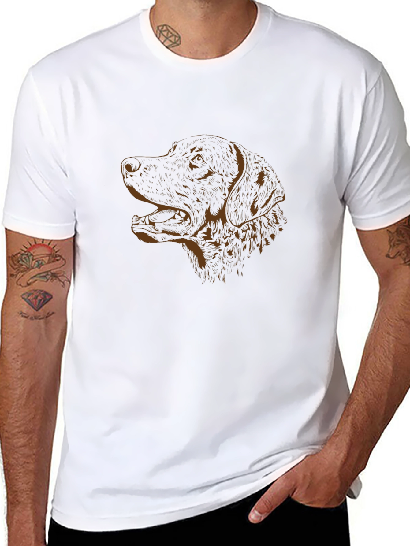 Dog Profile Graphic Tee - Casual Comfort