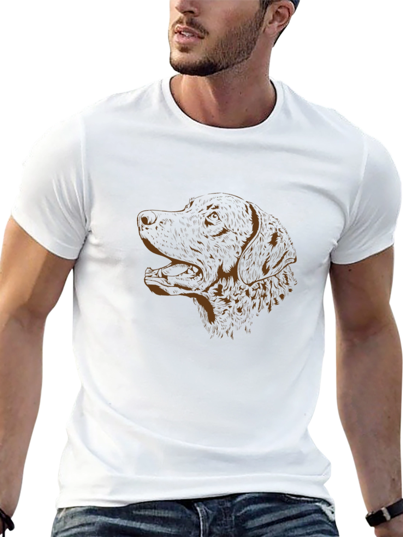 Dog Profile Graphic Tee - Casual Comfort