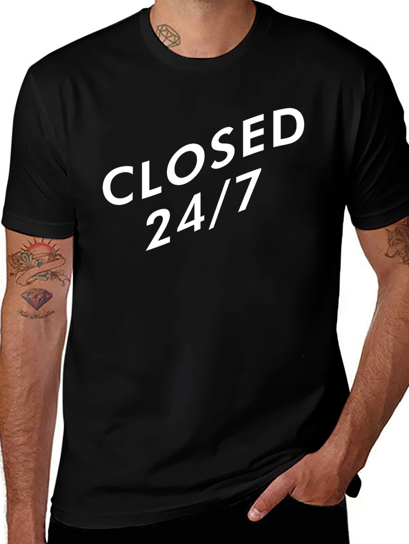 Closed 24/7 Graphic Tee - Black Cotton T-Shirt