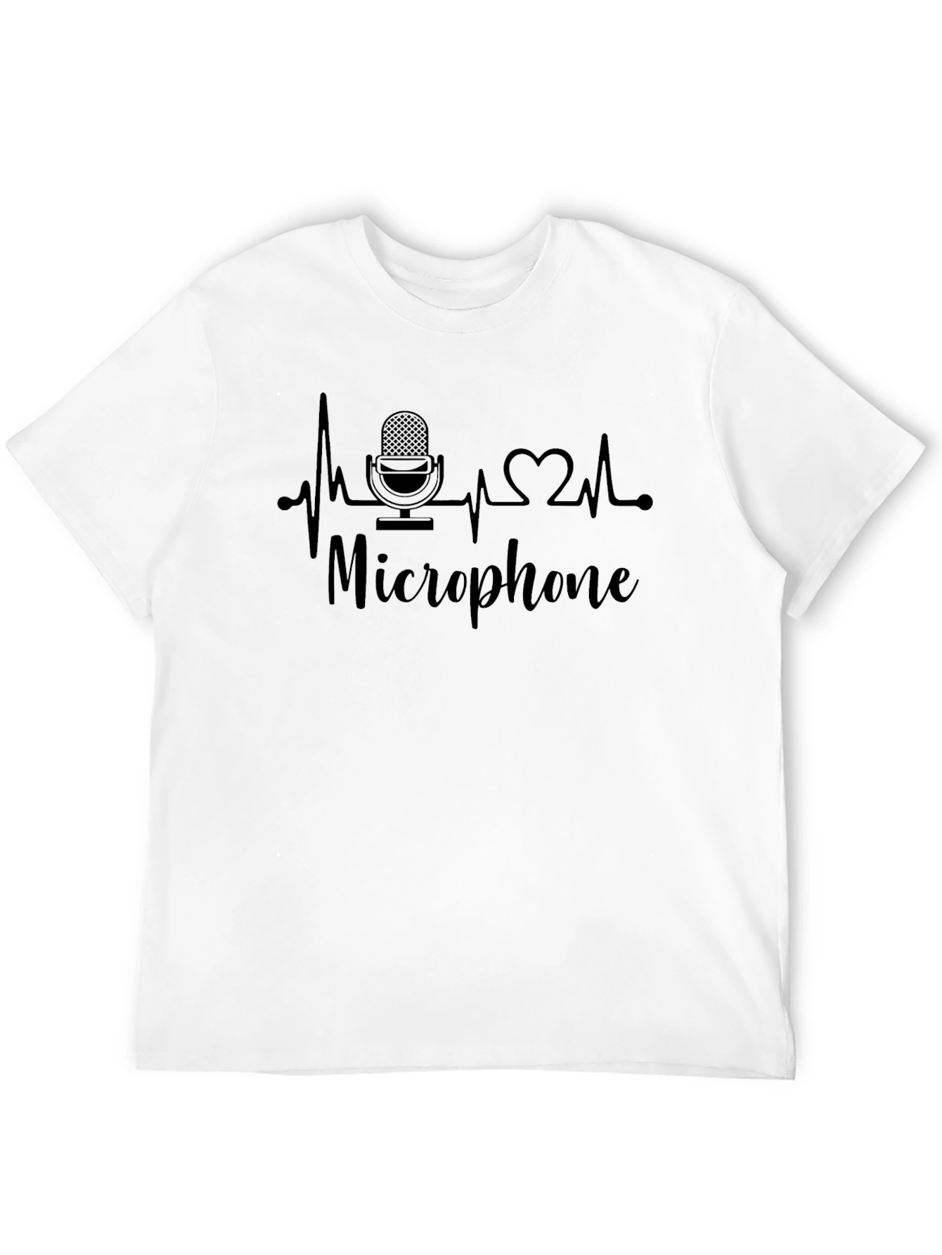 Microphone Heartbeat T-Shirt - Music Lover Tee
