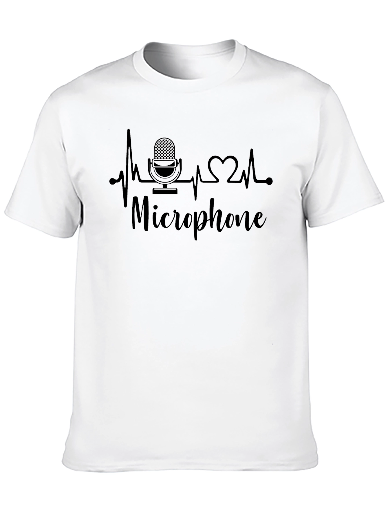 Microphone Heartbeat T-Shirt - Music Lover Tee