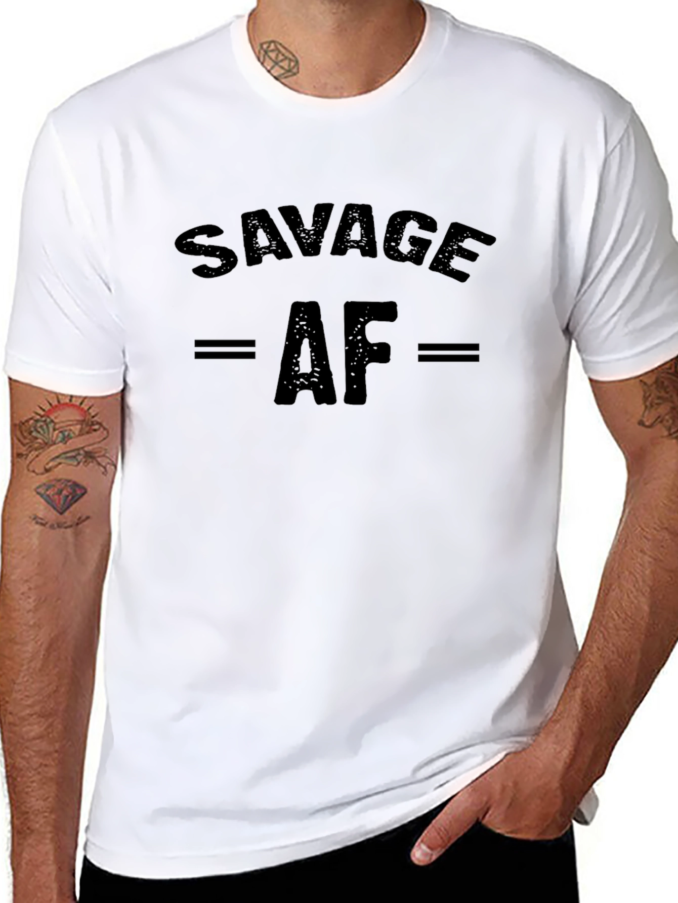 Savage AF Graphic Print Mens Black T-Shirt
