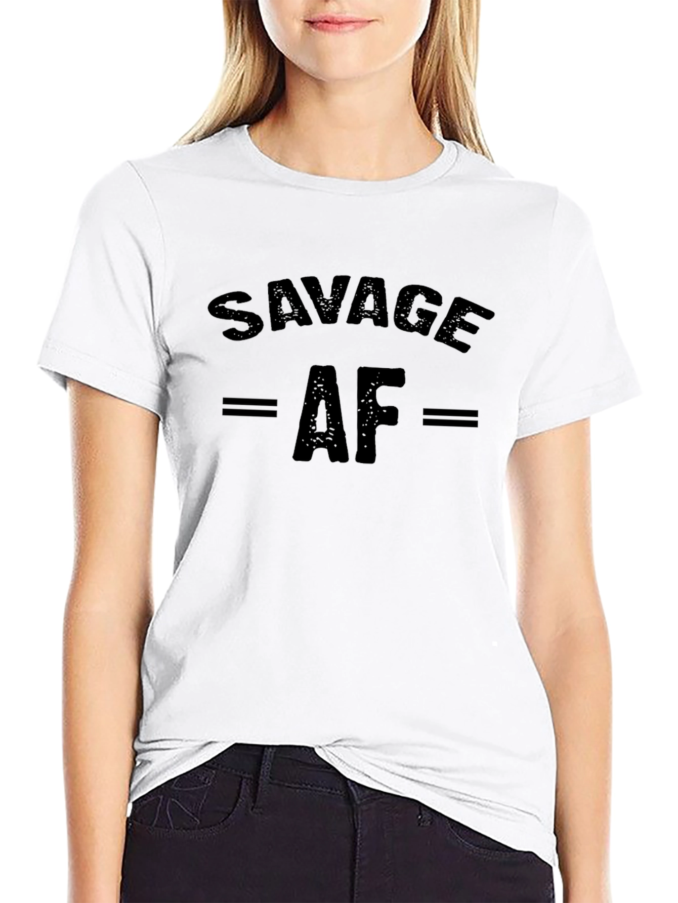 Savage AF Graphic Print Mens Black T-Shirt