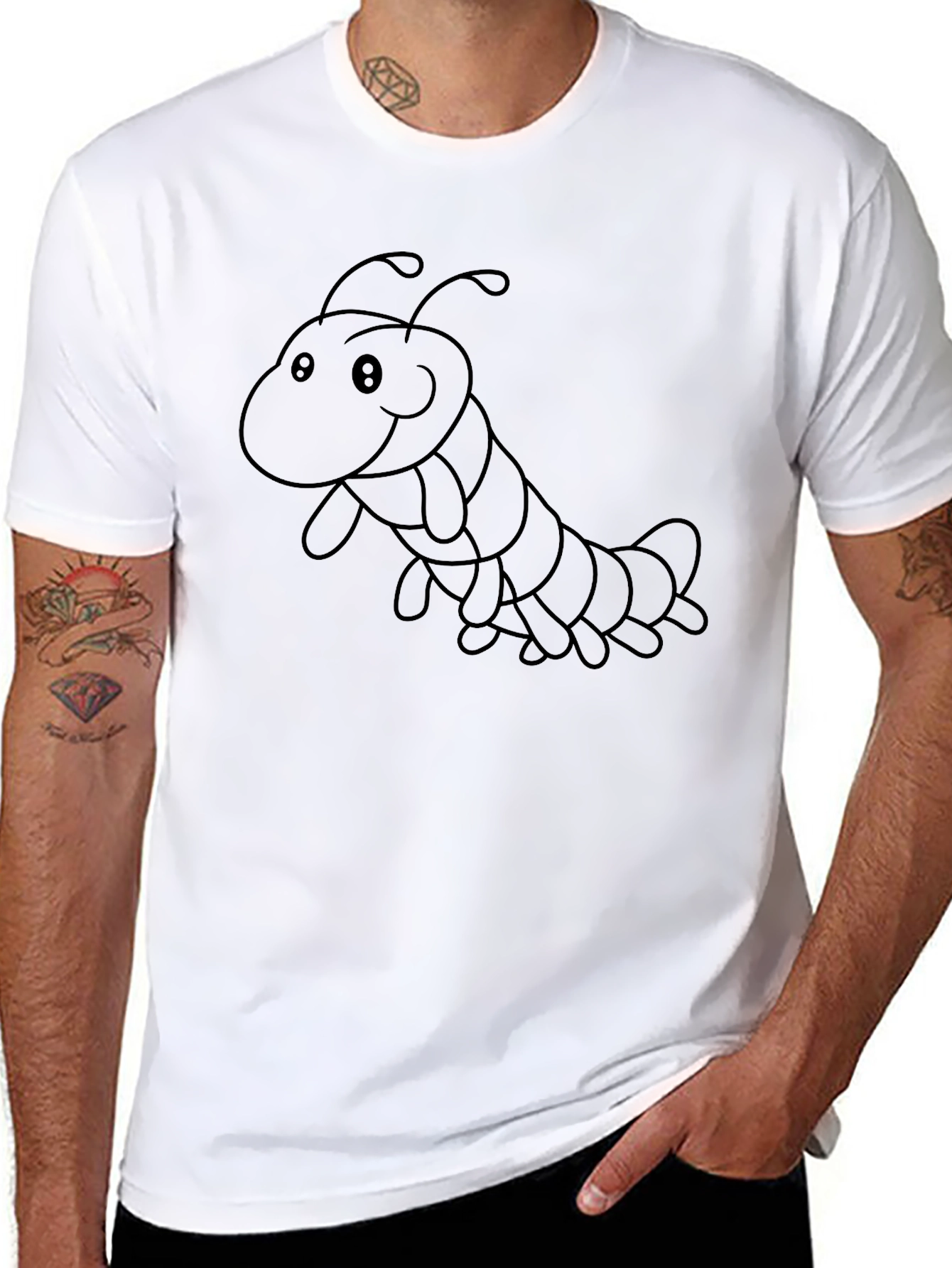 Cartoon Caterpillar Graphic Tee