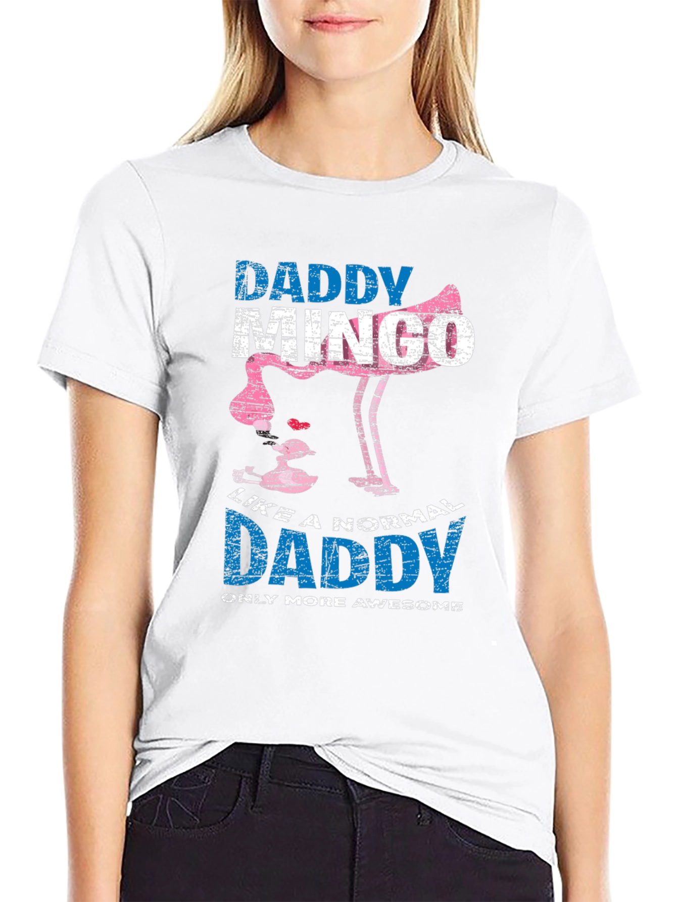 Daddy Mingo T-Shirt - Awesome Flamingo Dad Tee