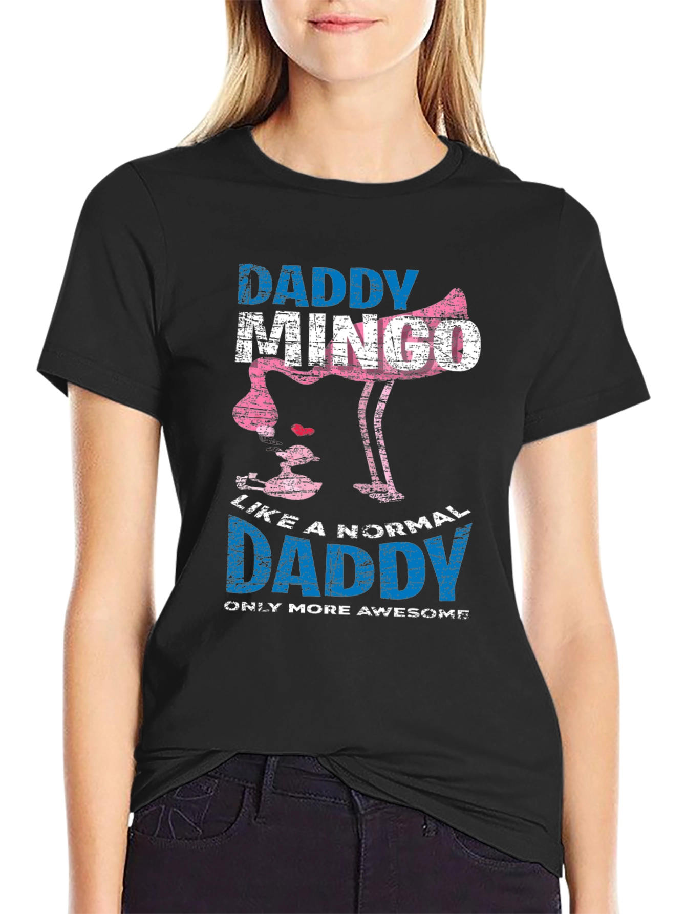 Daddy Mingo T-Shirt - Awesome Flamingo Dad Tee